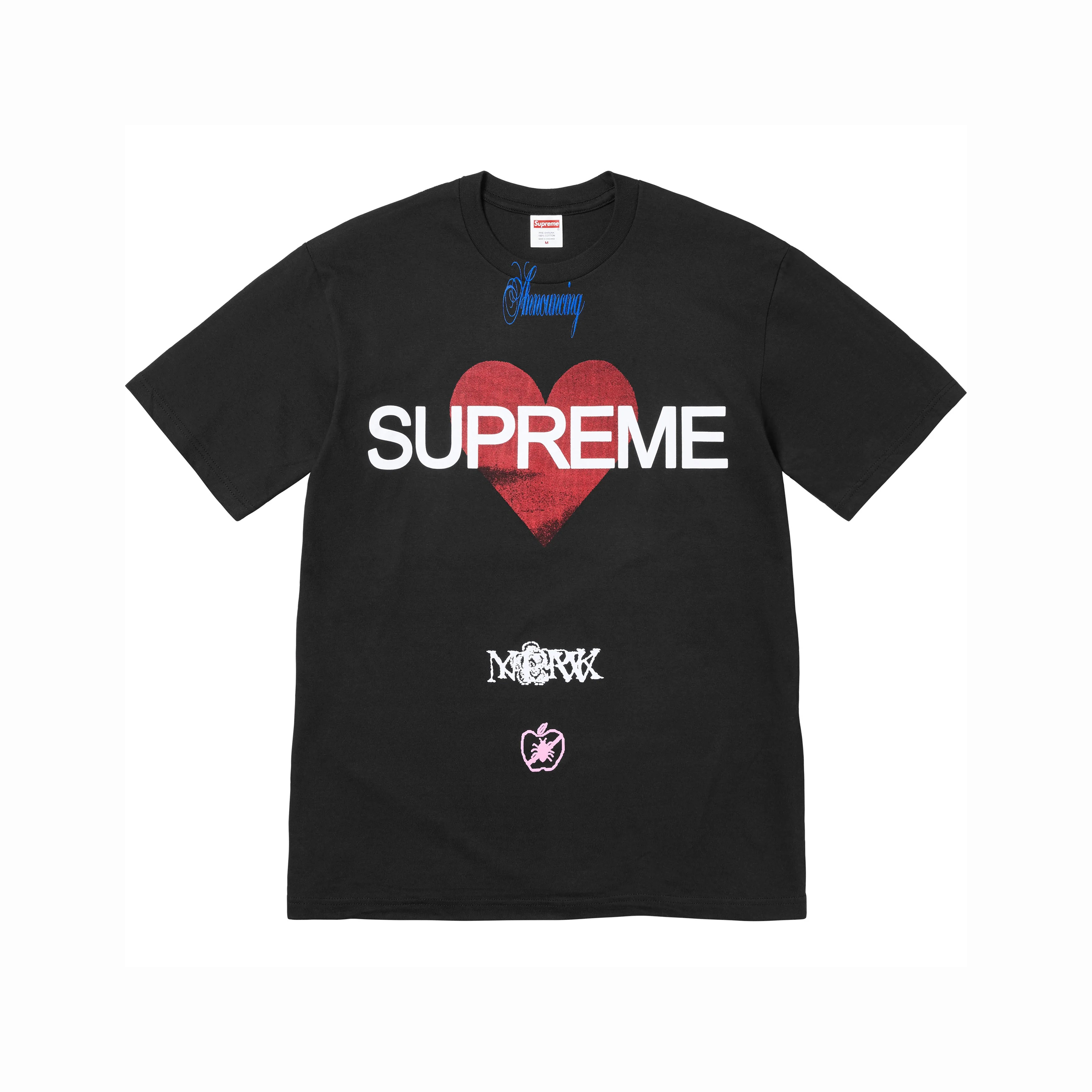 -(B4b02)-SUPREME ANNOUNCING TEE SS25 文字 愛心插圖 短T-SS25T40