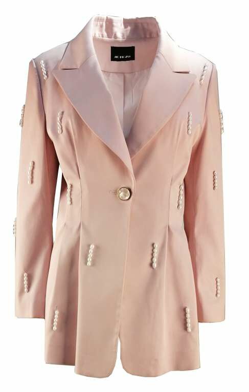 BB1AE001D1 香檳靜奢珍珠收腰西裝外套 (官網限定)