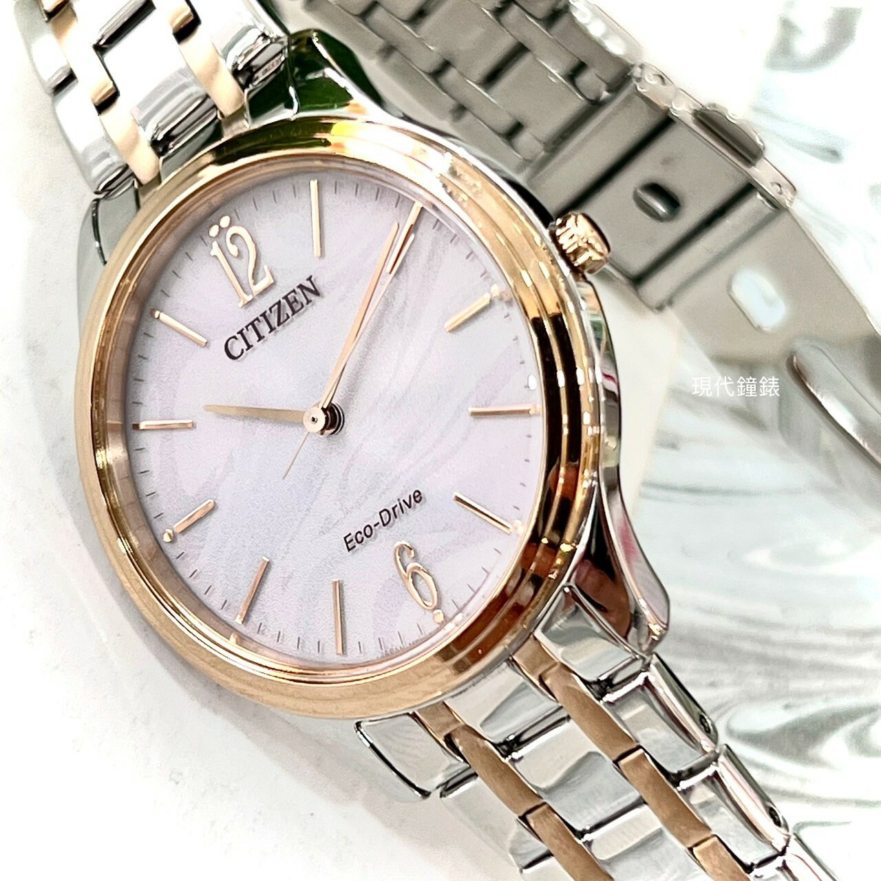 【CITIZEN 星辰】LADY'S系列 雲彩面板光動能腕錶EM0416-78A 34mm現代鐘錶