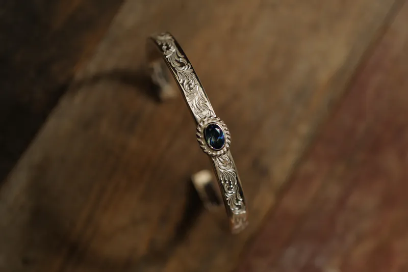 5mm 唐草Bangle / 銀繩