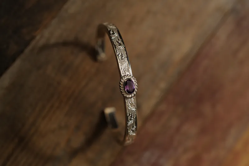 5mm 唐草Bangle / 銀繩