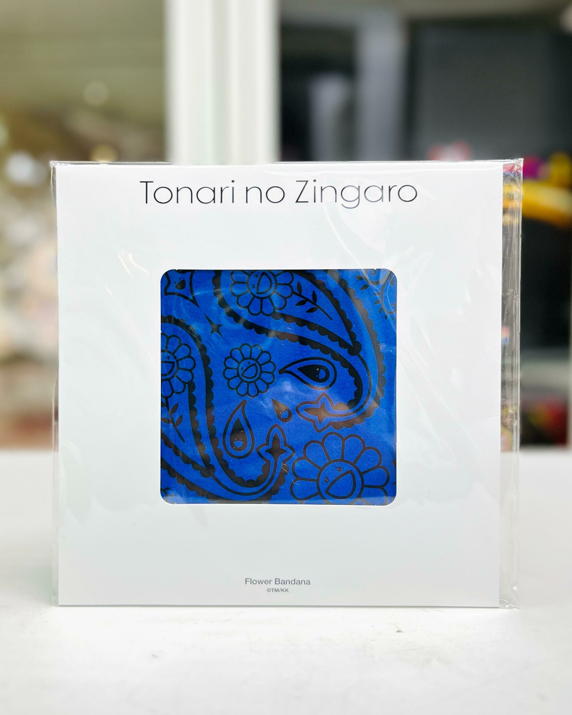 Tonari no Zingaro Flower Paisley Bandana 50cm - Dark Blue