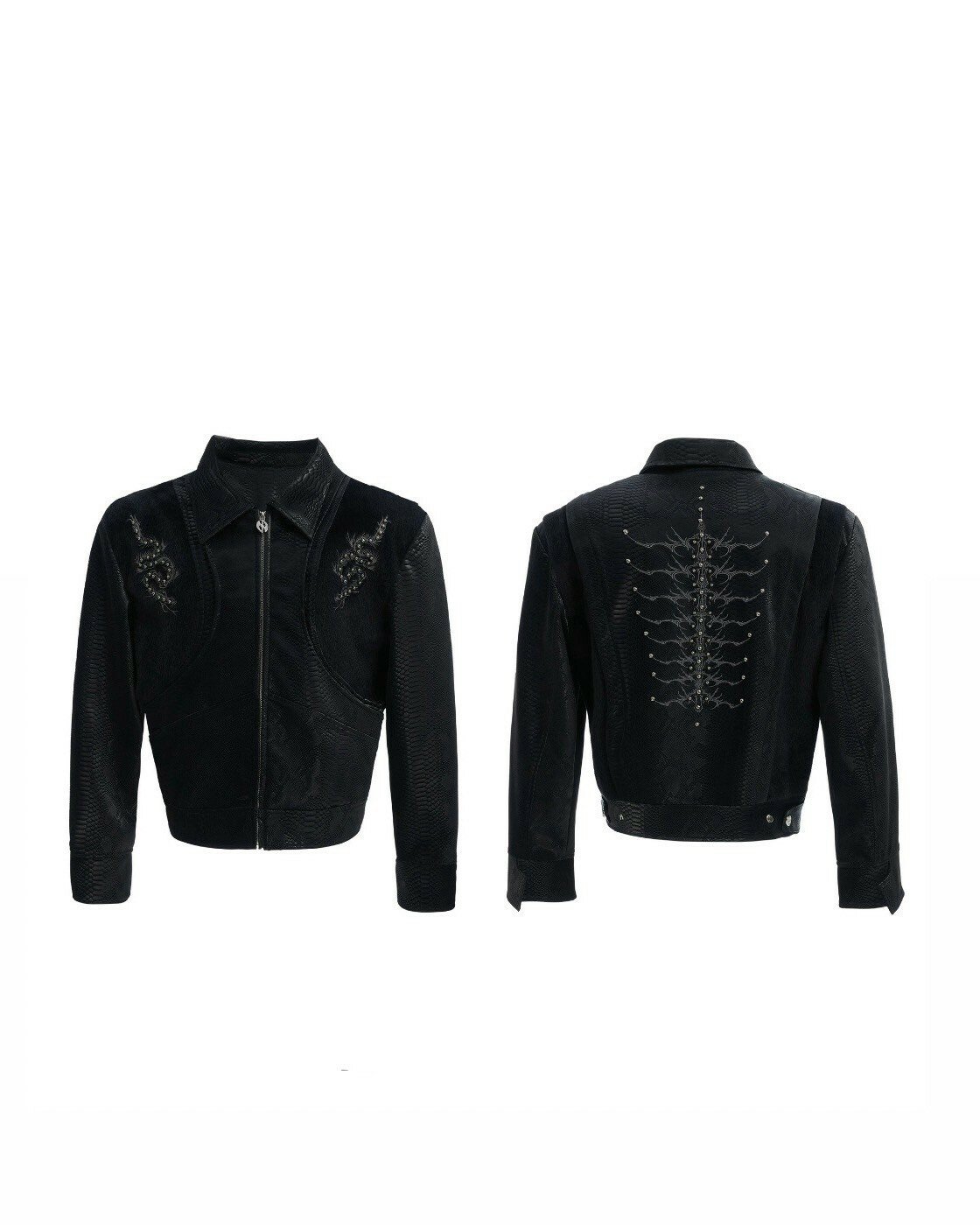 ARGUE 蛇皮拼接 皮革 #外套