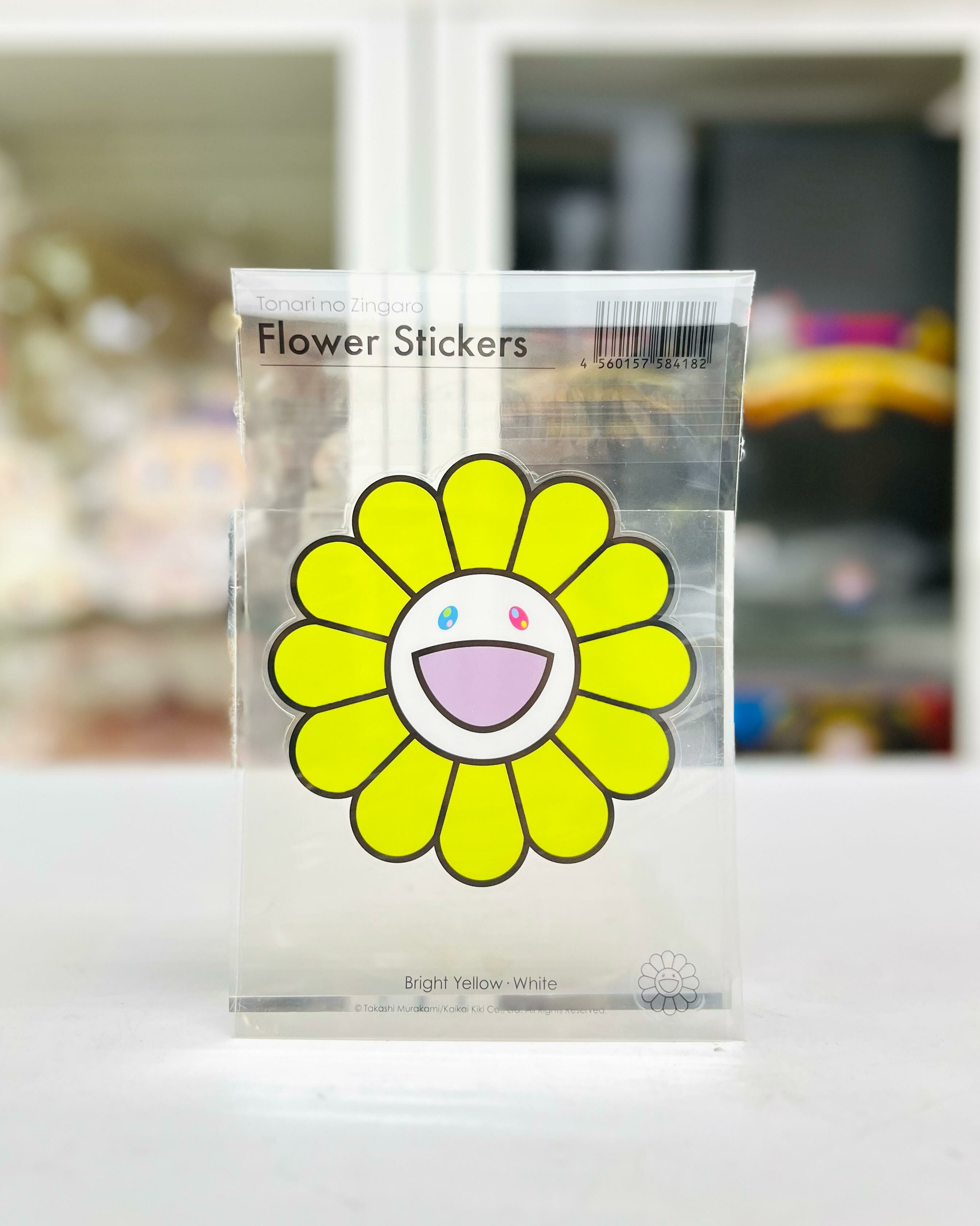 Murakami Clear Flower Stickers - Bright Yellow White