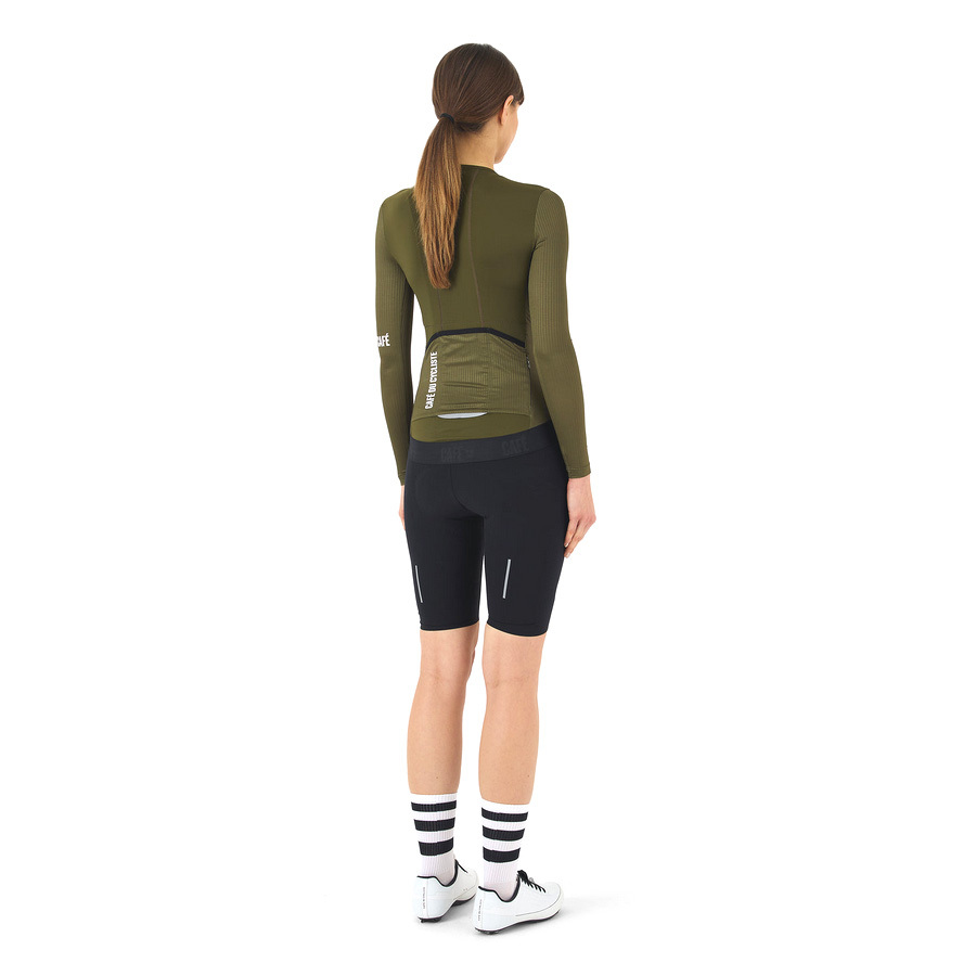 CAFE DU CYCLISTE ROXANE WOMEN LONG SLEEVE JERSEY - KHAK