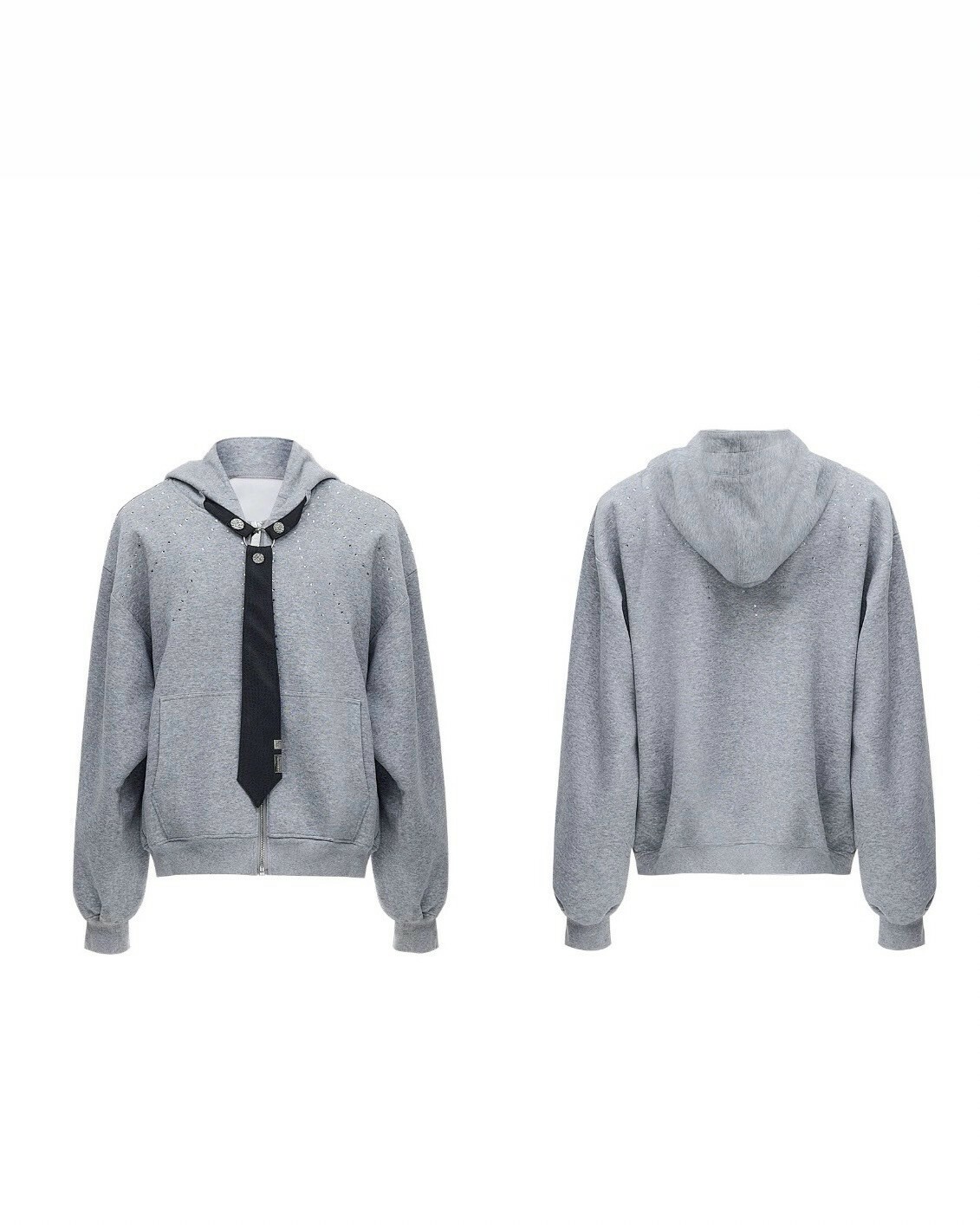 ARGUE 燙鑽 可拆卸領帶 設計 連帽 #外套