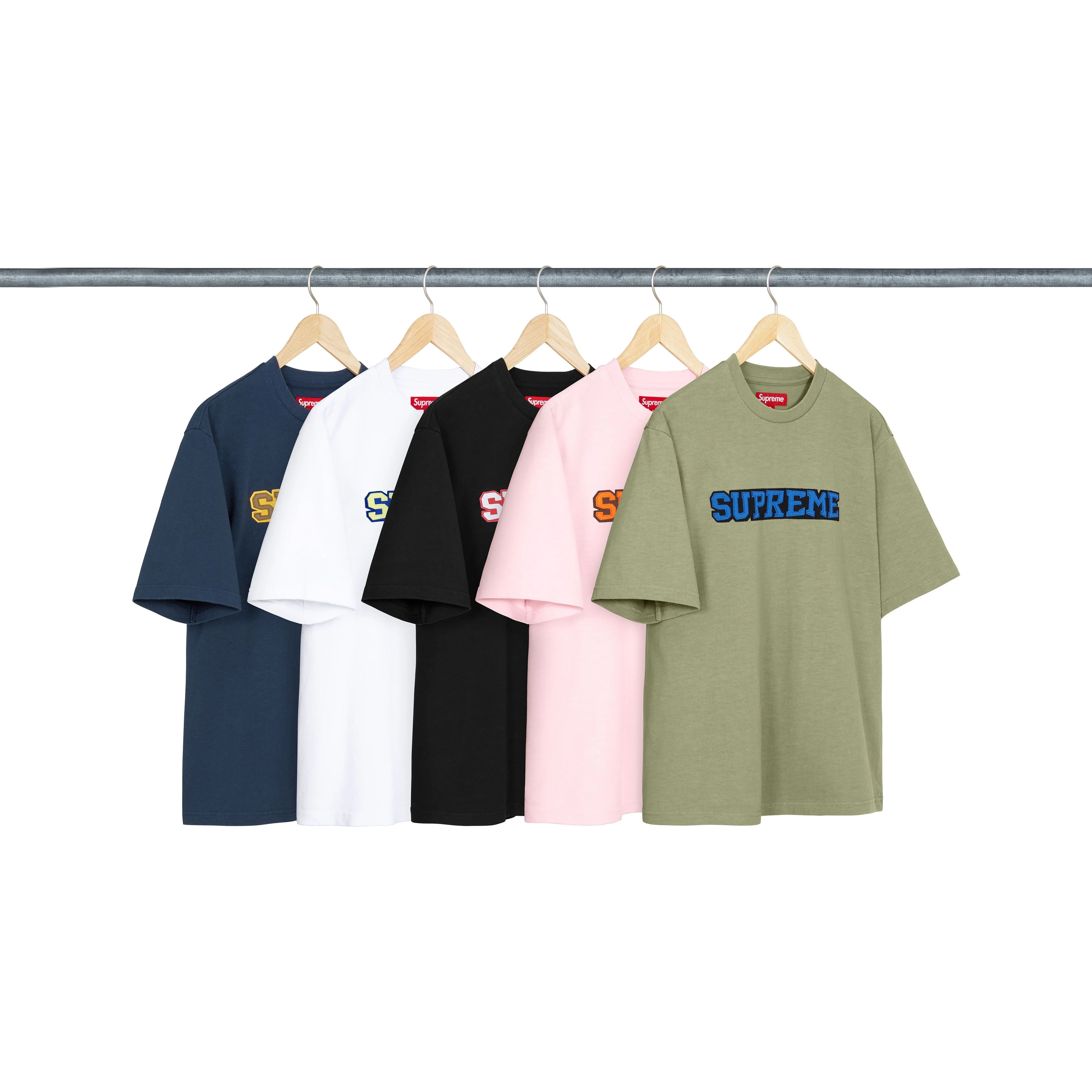 -(B4b02)-SUPREME SATIN APPLIQUE S/S TOP SS25 LOGO 文字 短T 電繡 緞面 布貼-SS25KN18