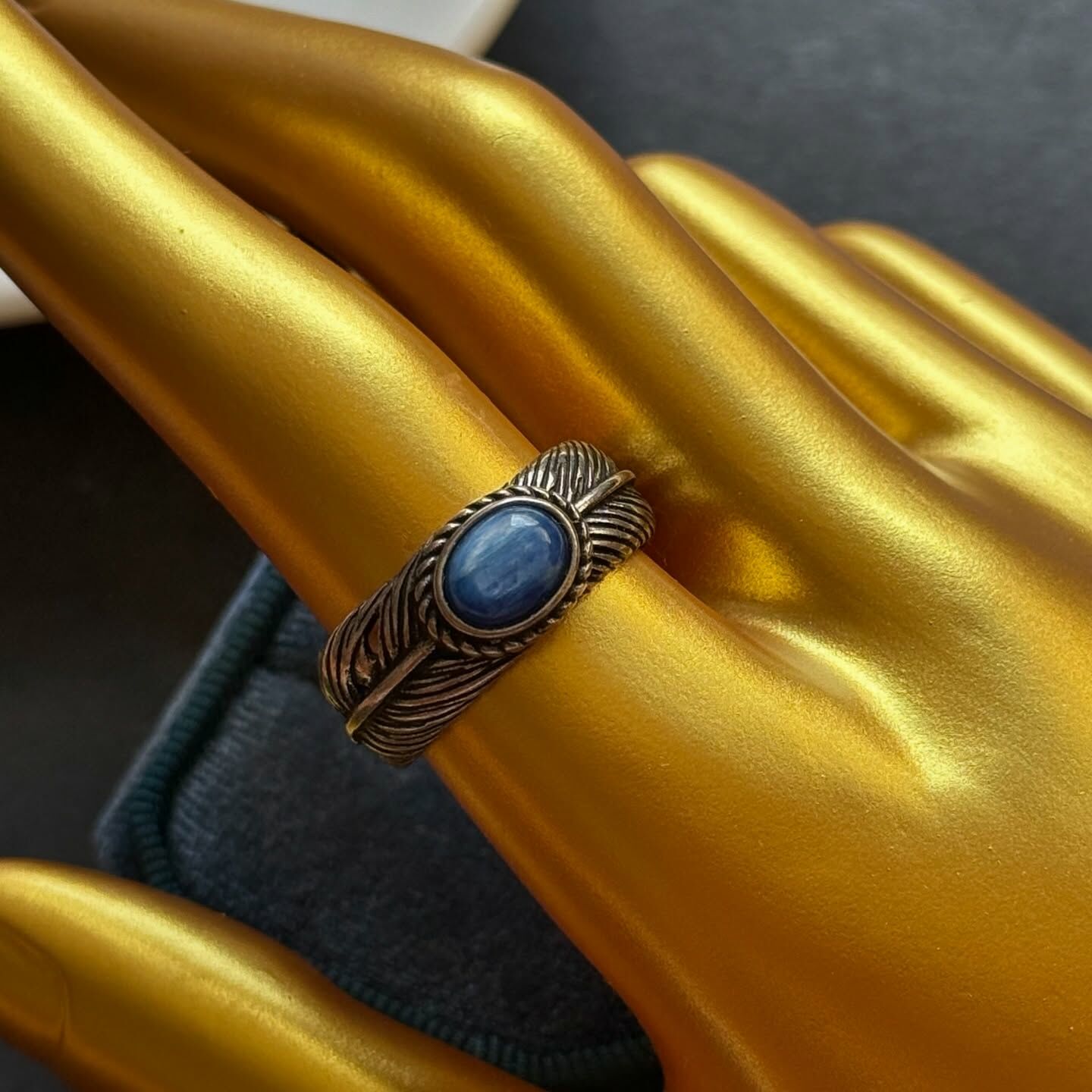 [原石] 藍晶石 水晶戒指