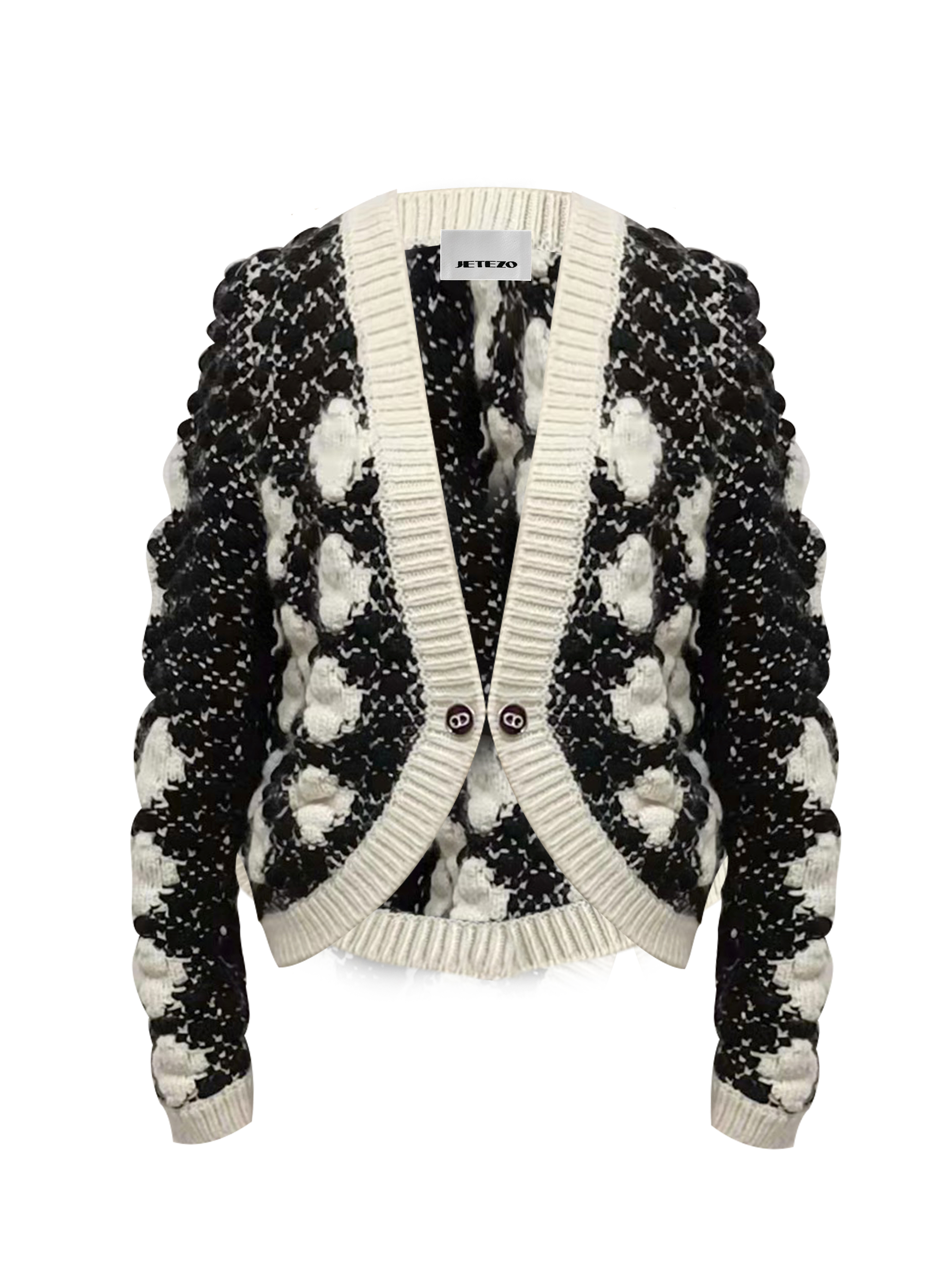 BB1AC832D1 北歐雲紋立體手工澎袖針織外套 (官網限定)