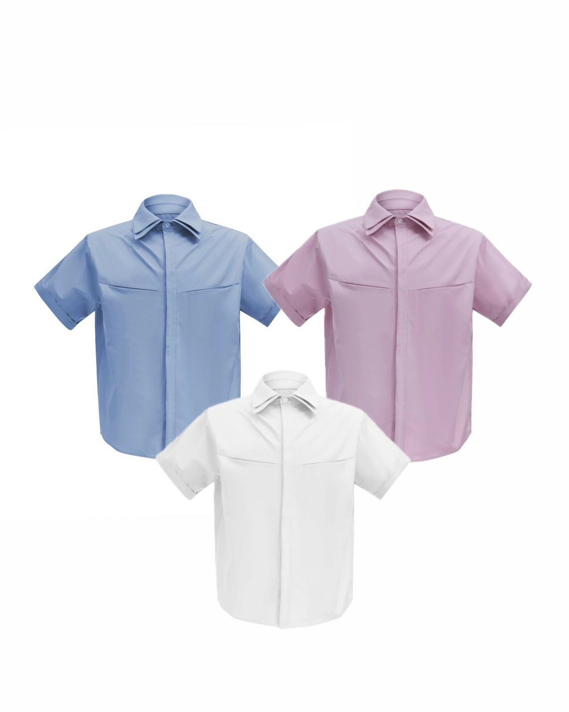 ARGUE 雙層設計領 褶皺 墊肩 短袖 #襯衫