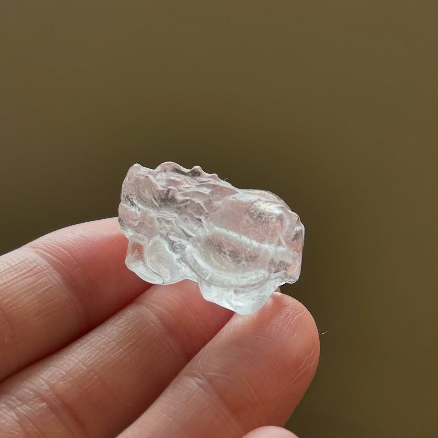[原石] 白水晶 龍龜 通孔 水晶串珠材料