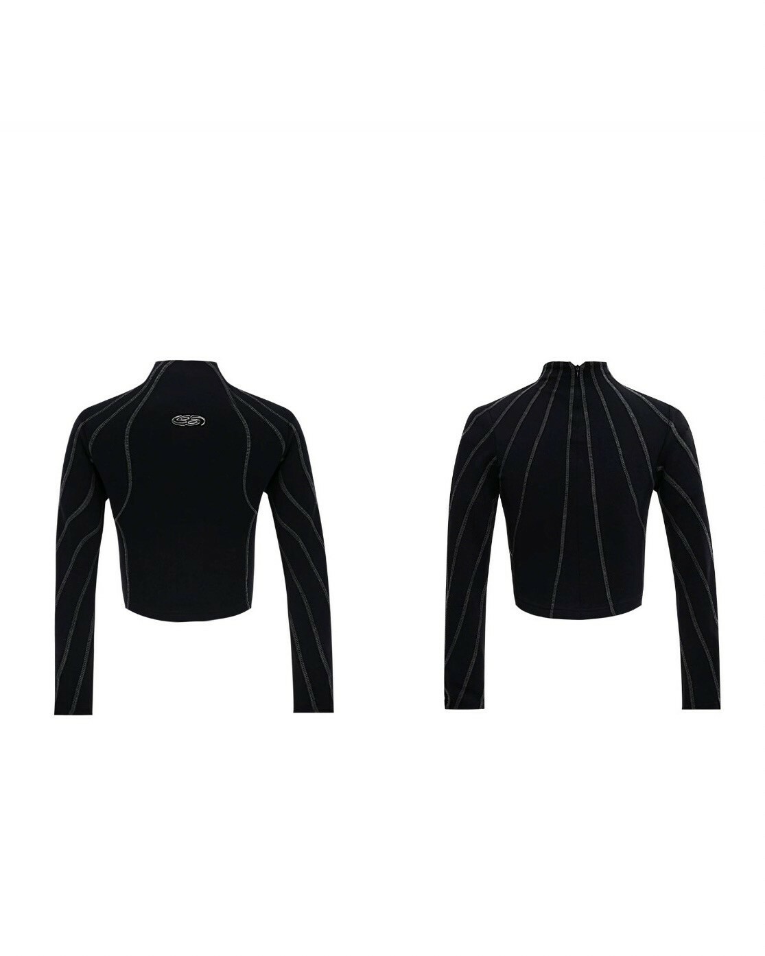 ARGUE 線條 金屬裝飾 修身 短板 半高領 上衣 #長袖