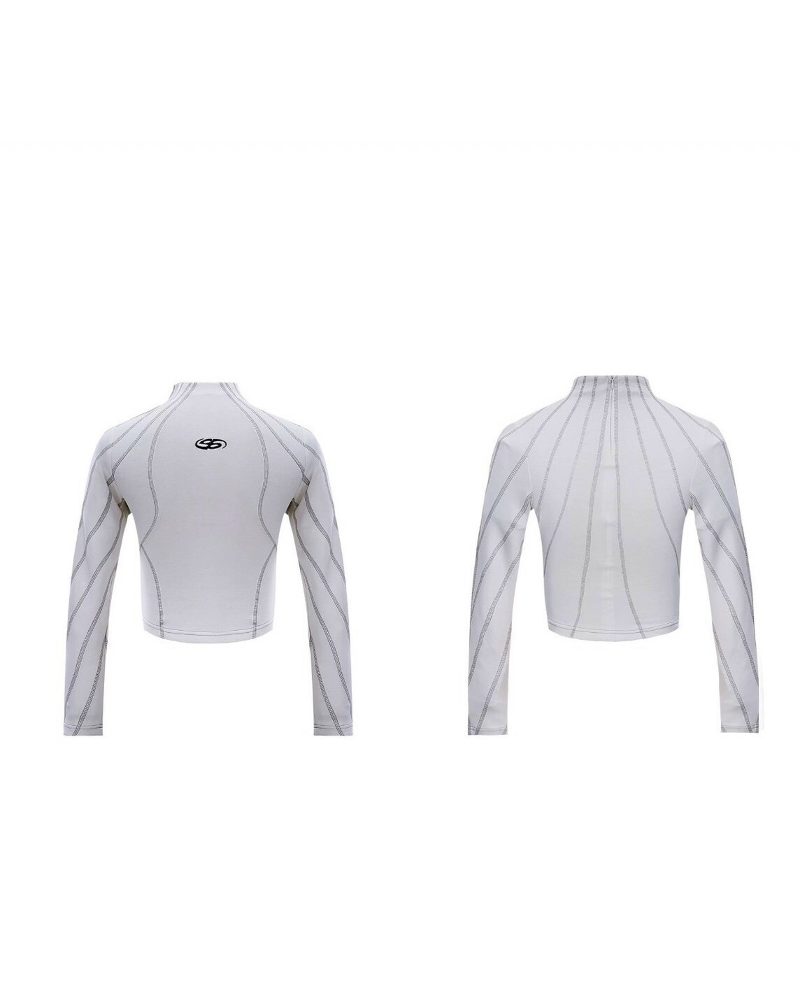 ARGUE 線條 金屬裝飾 修身 短板 半高領 上衣 #長袖