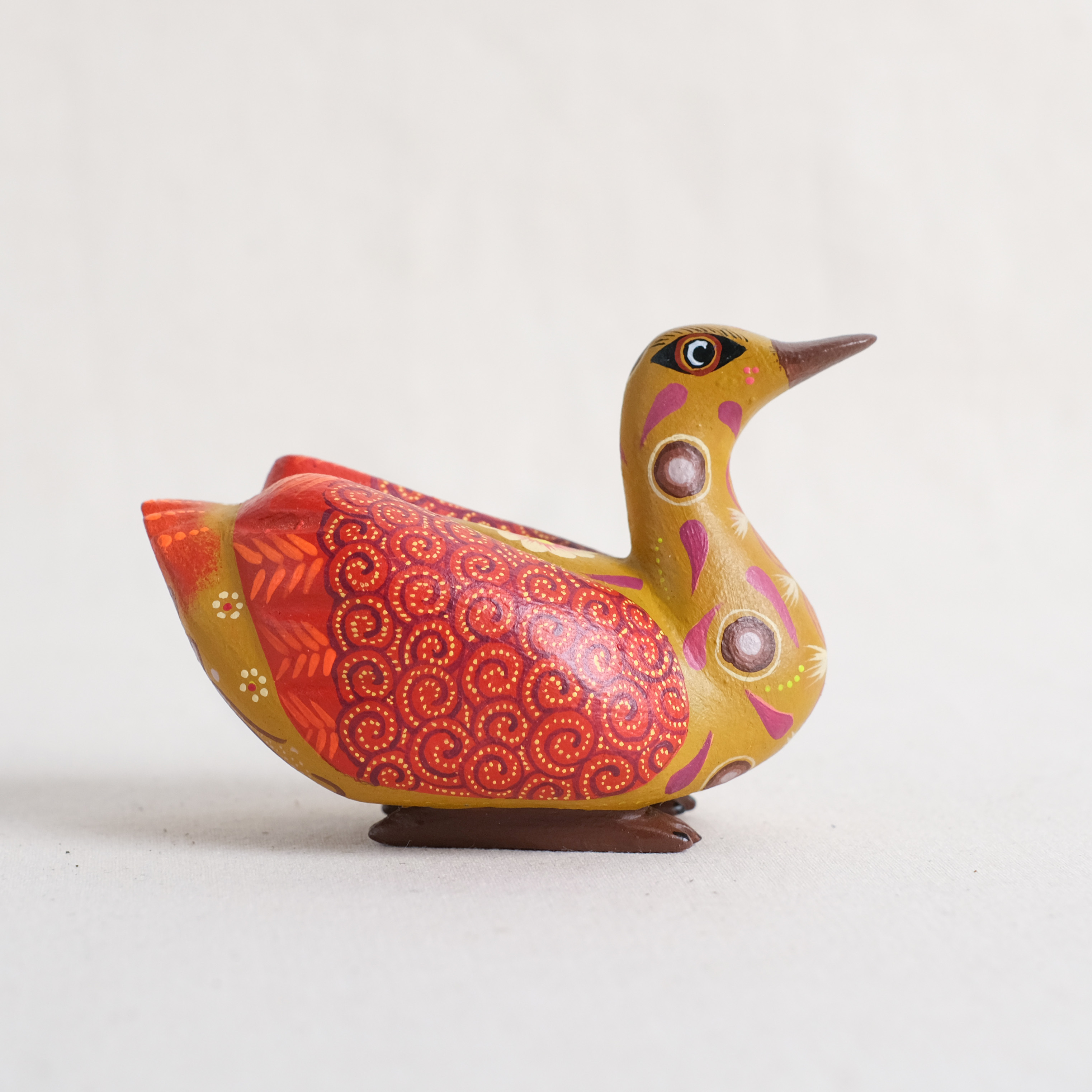 神獸手工木雕｜Pato Naranja｜墨西哥