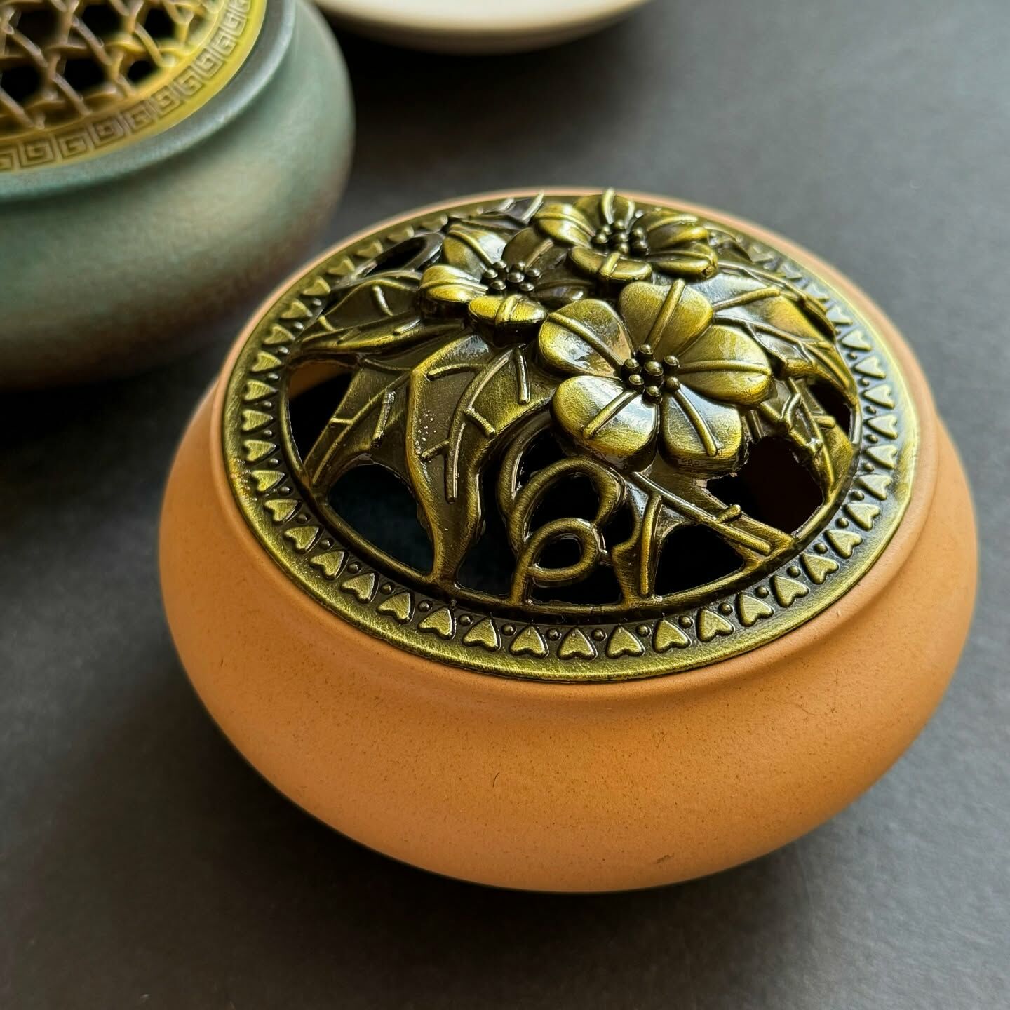 [原石] 陶製薰香容器 黃 附防火棉