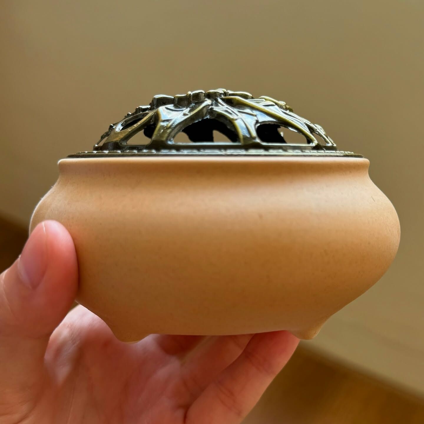 [原石] 陶製薰香容器 黃 附防火棉