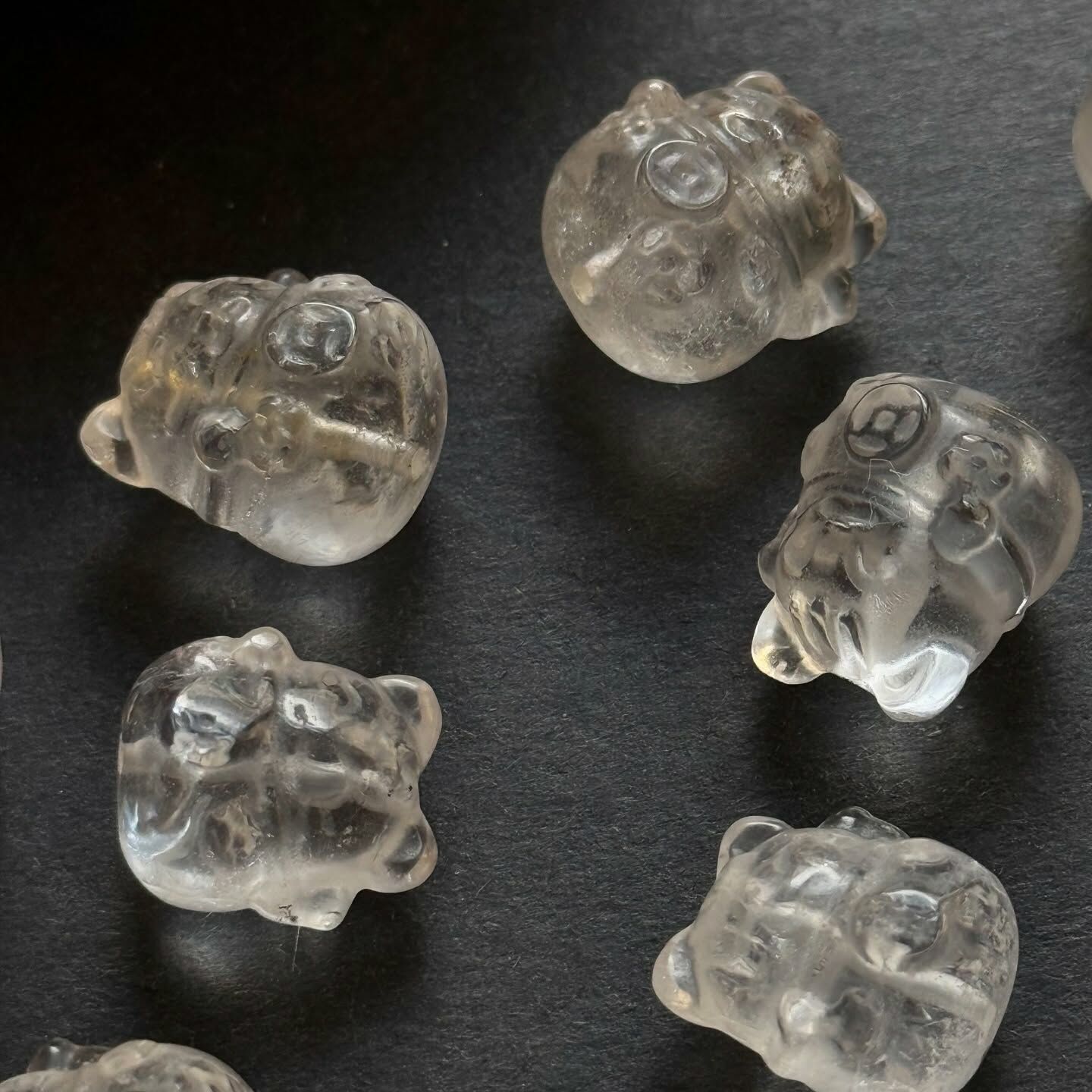 [原石] 白水晶 招財貓 通孔 水晶串珠材料