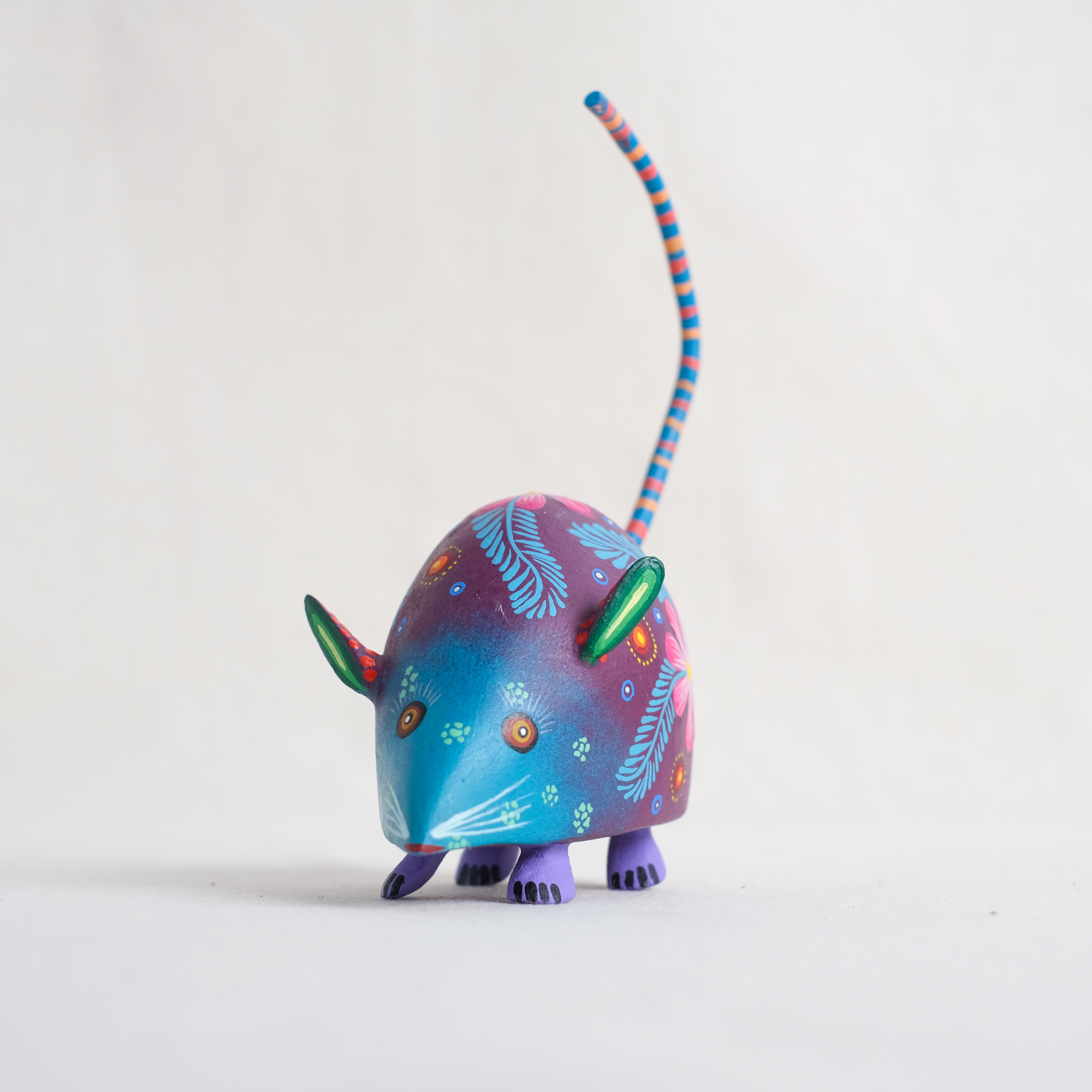 神獸手工木雕｜Raton Bola Morado｜墨西哥