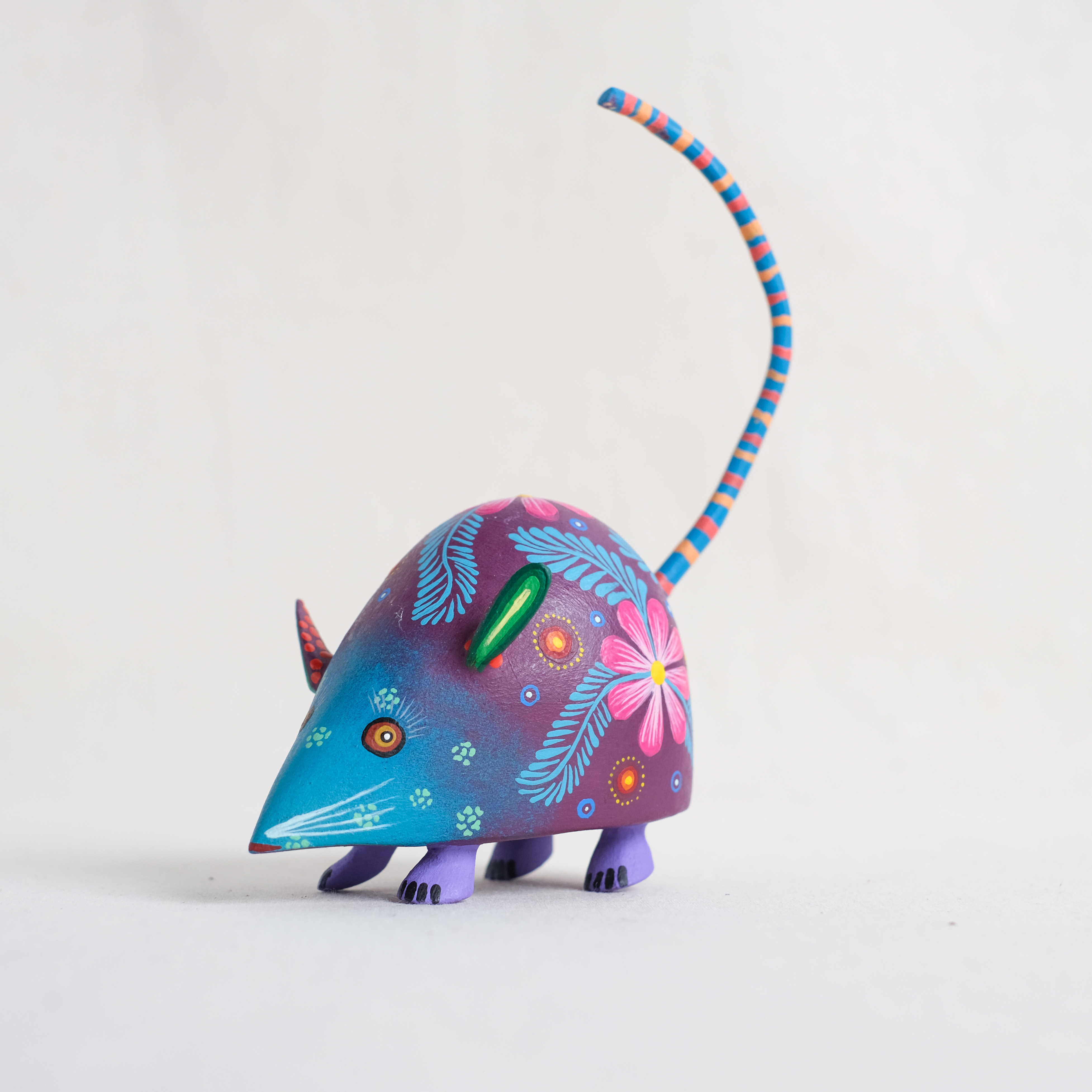 神獸手工木雕｜Raton Bola Morado｜墨西哥