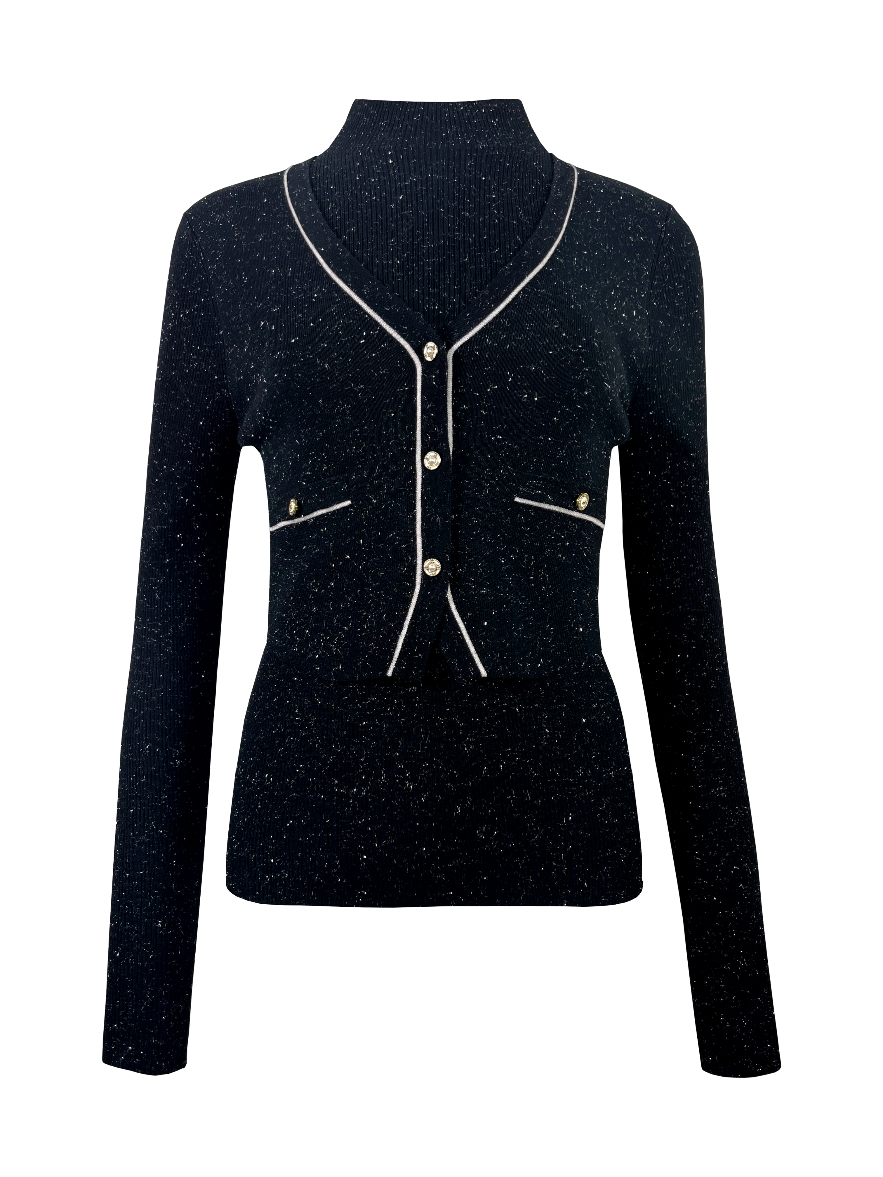 BB1AC265A1 星鑽小香甲兩件式背心高領內搭上衣 (官網限定)