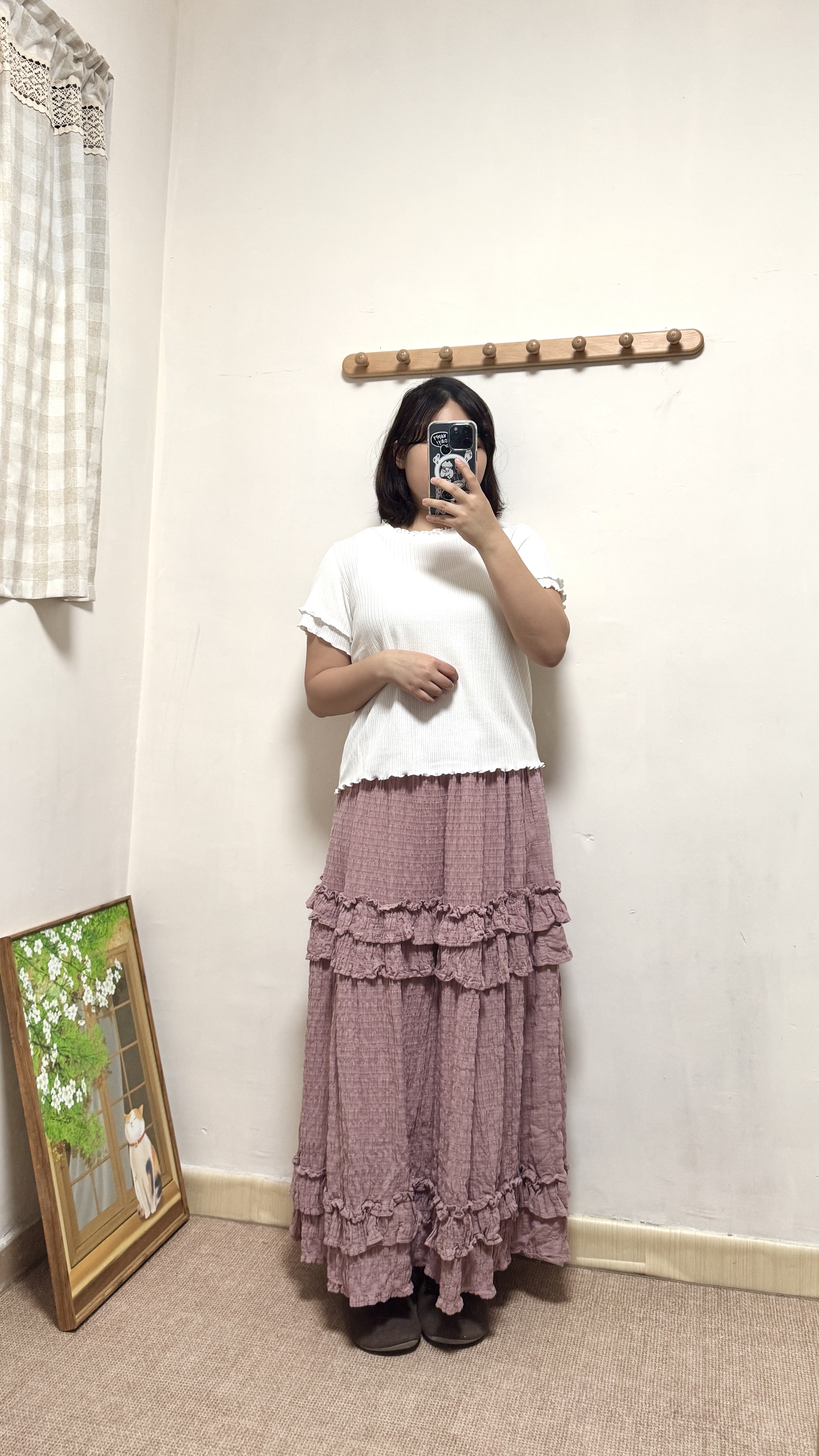 推薦～混色雙層ruffle領 Top