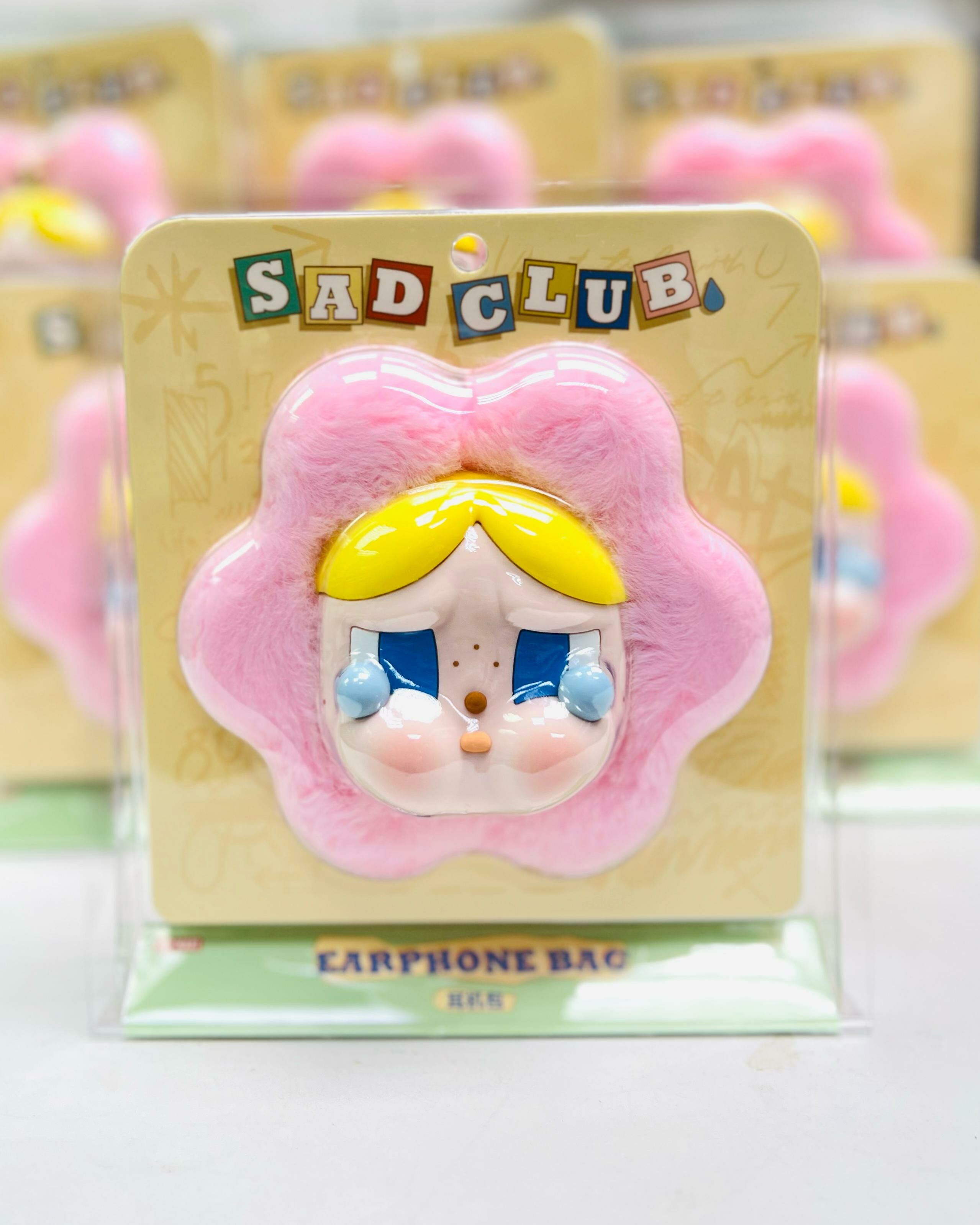 CRYBABY Sad Club Series-Silicone Plush Earphone Bag  ( POPMART )