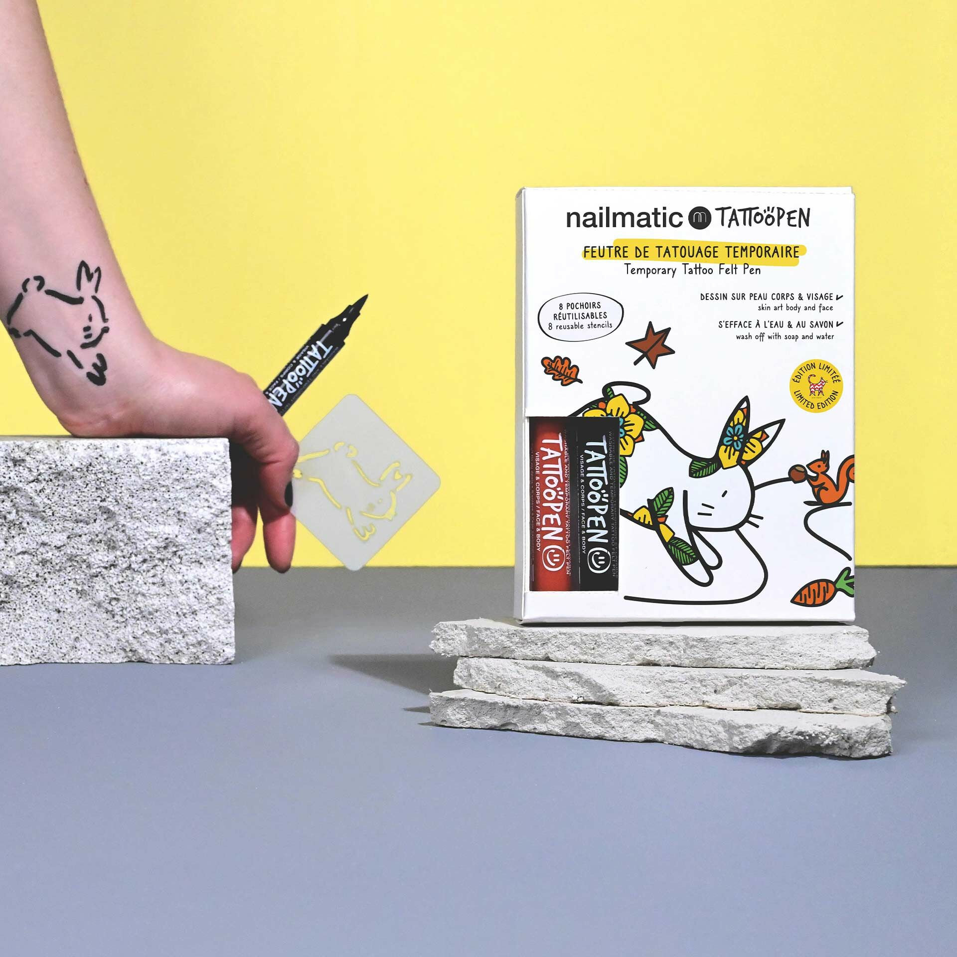 Nailmatic TATTOO 限量版彩繪紋身筆兩入組-小兔子