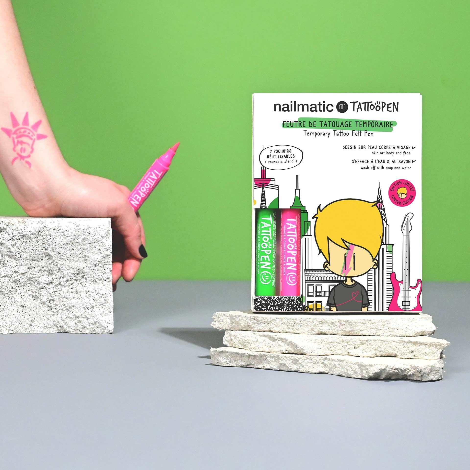 Nailmatic TATTOO 限量版彩繪紋身筆兩入組-小紐約