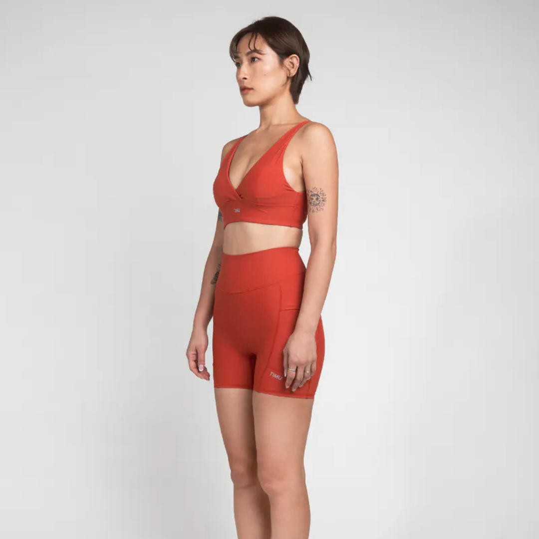 ▲TIMU Xtra Life™ 水陸運動 高腰機能四分褲 / 土耳其橘