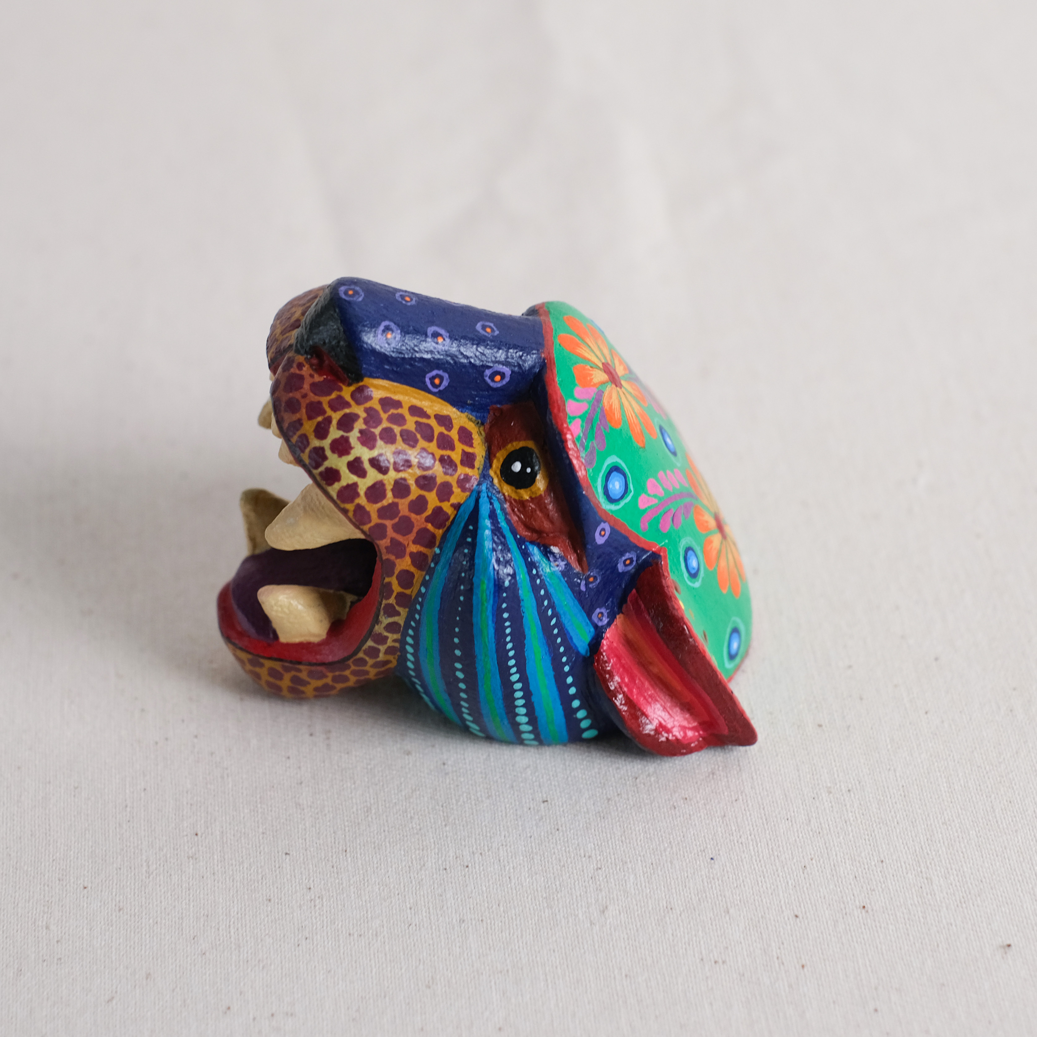 神獸手工木雕｜Cabeza Jaguar 02｜墨西哥