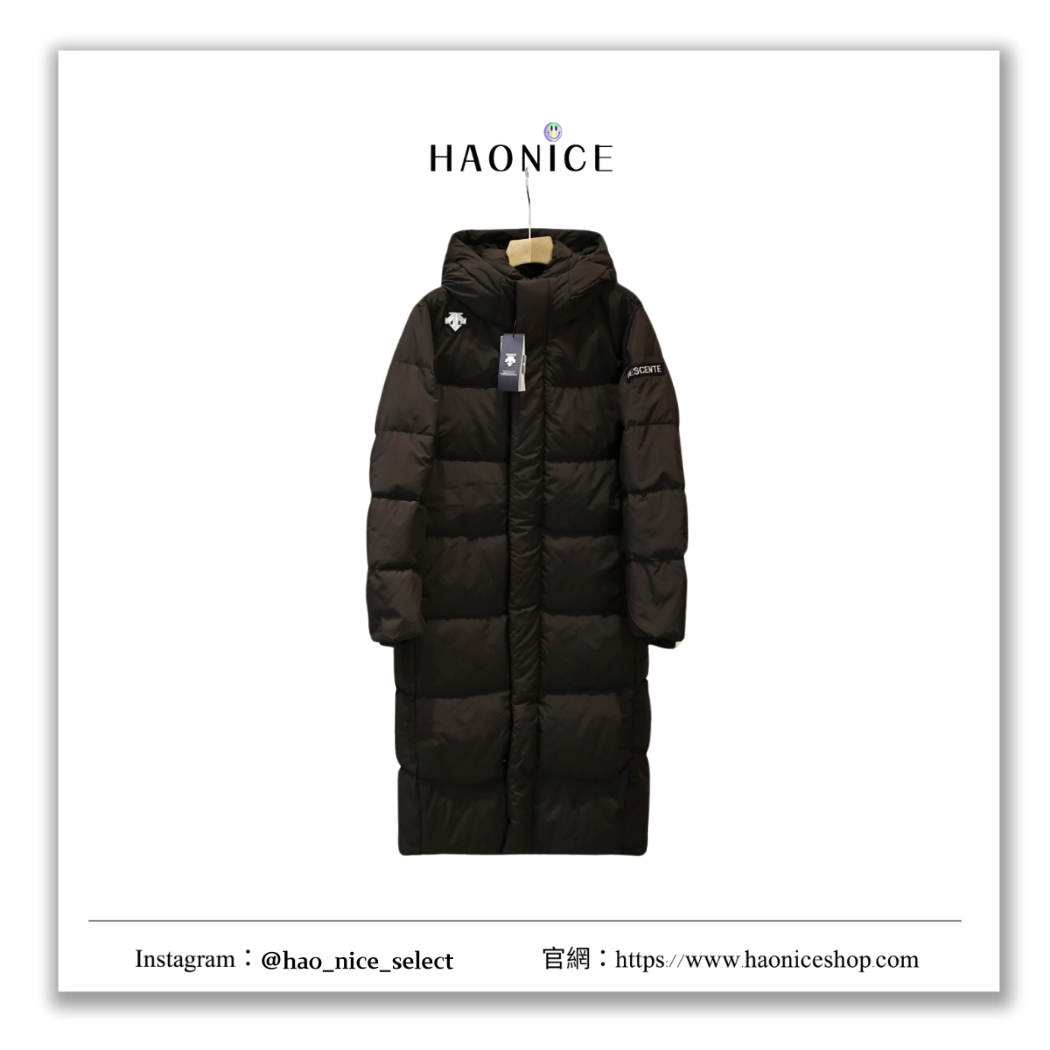 【HAO NICE】100%正品 DESCENTE 日本精品🇯🇵刺繡標誌輕質長版羽絨大衣 羽絨外套