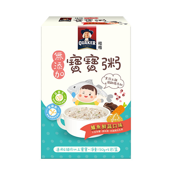(1+1專屬體驗價 再折$60)桂格寶寶粥 鱸魚鮮蔬1盒 (150gX4包/盒)[本商品下單，再搭米麥精任1件現折$ 60](商品效期2026/6/4)