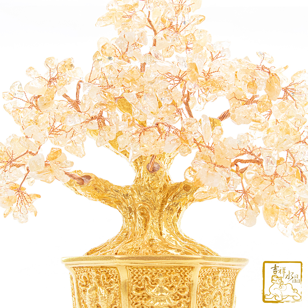 黃水晶八吉祥發財樹1.1kg 佛門八寶【吉祥水晶專賣店】