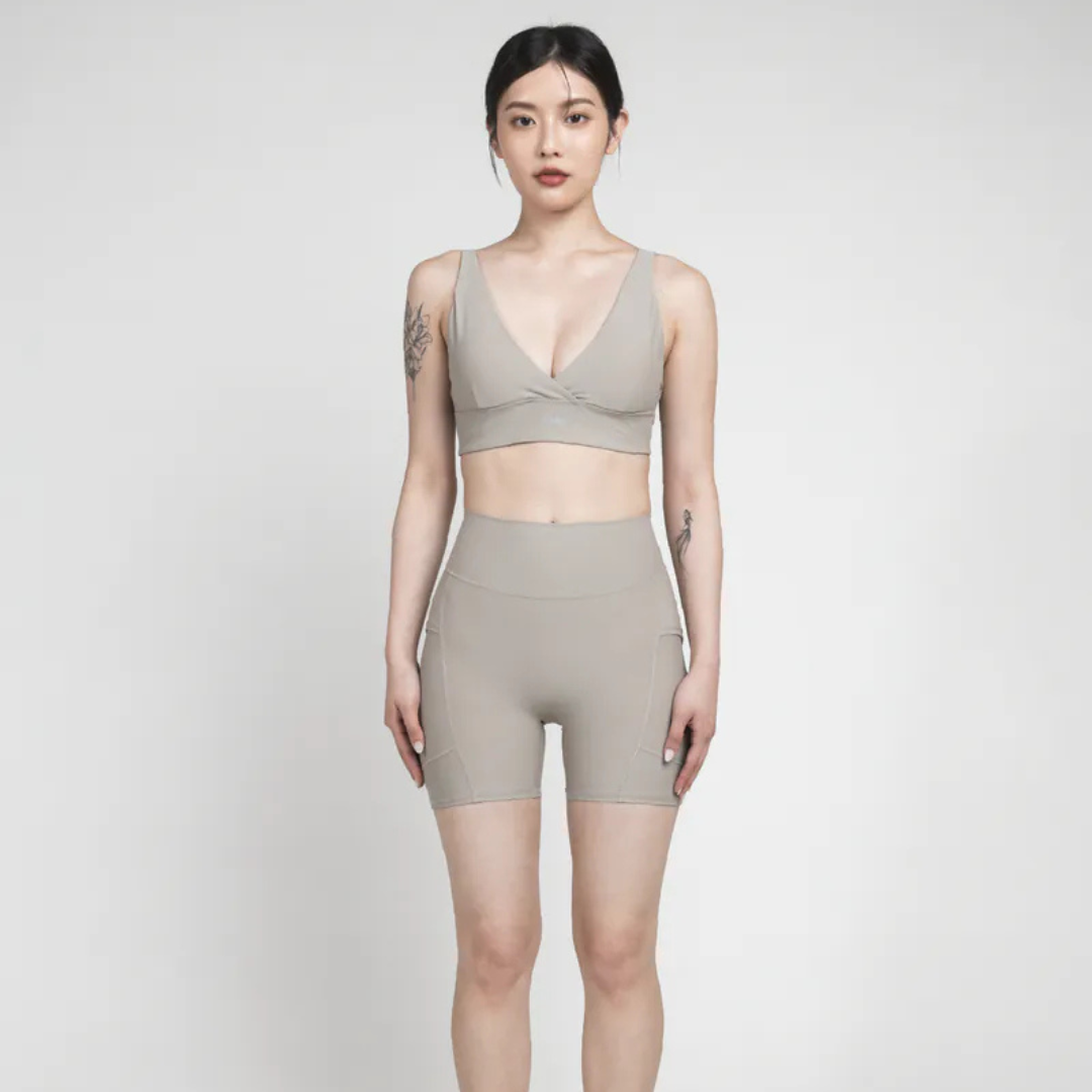 ▲TIMU Xtra Life™ 水陸運動 高腰機能四分褲 / 白堊灰