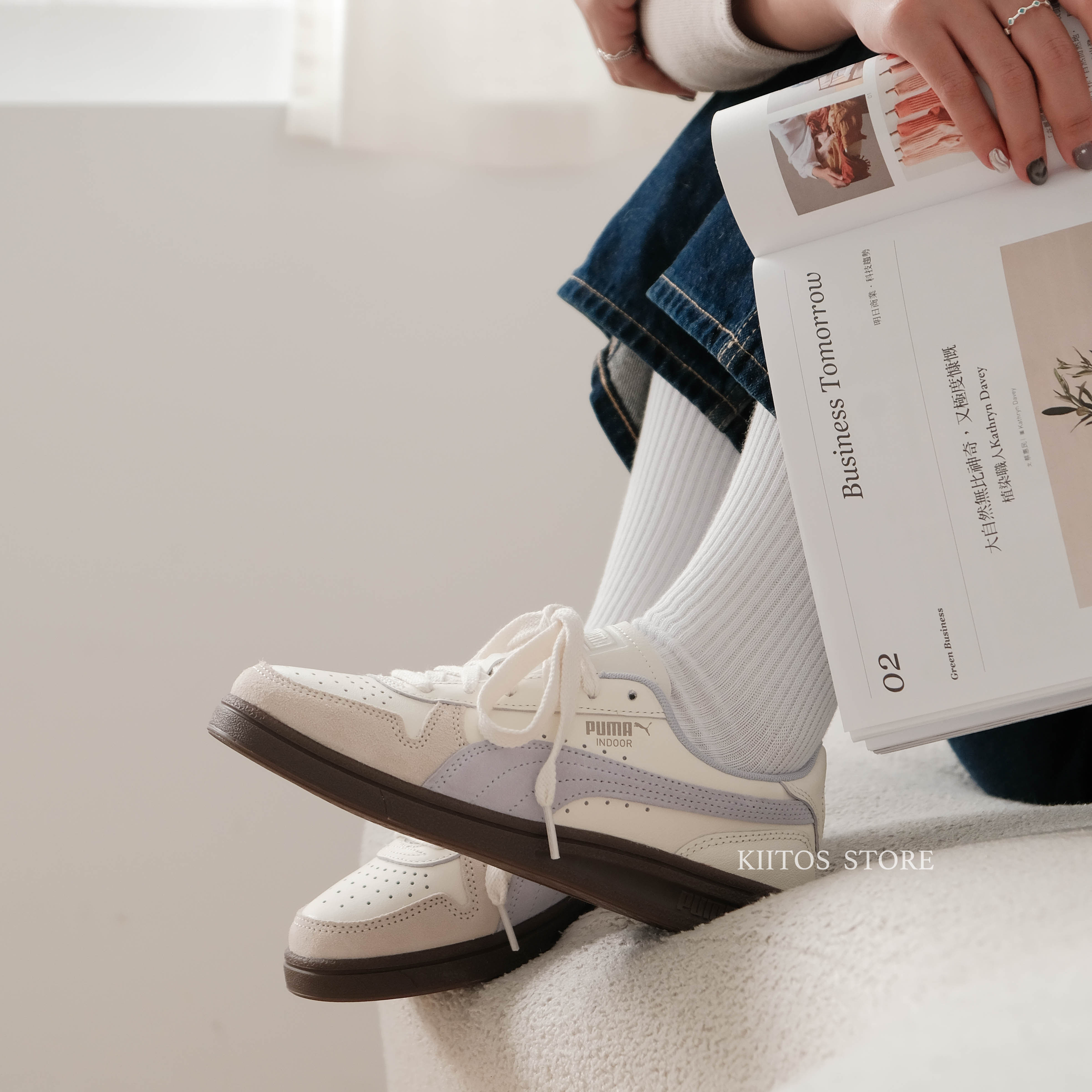 【現貨】 emmi X PUMA INDOOR 奶油薰衣草 白色 藍紫 焦糖底 女鞋 401360-04