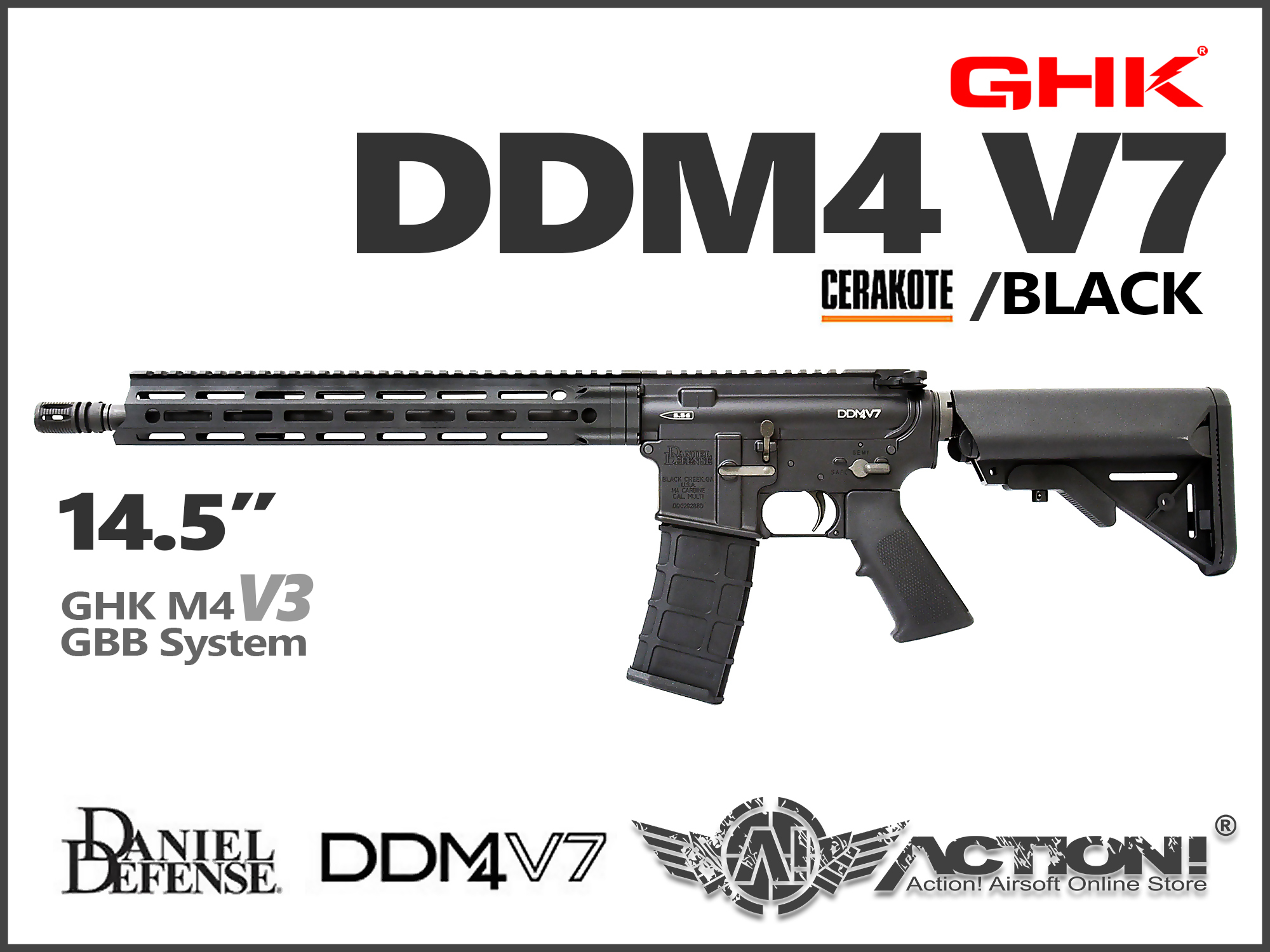 GHK - DD M4 V7 V3 GBB氣動槍14.5