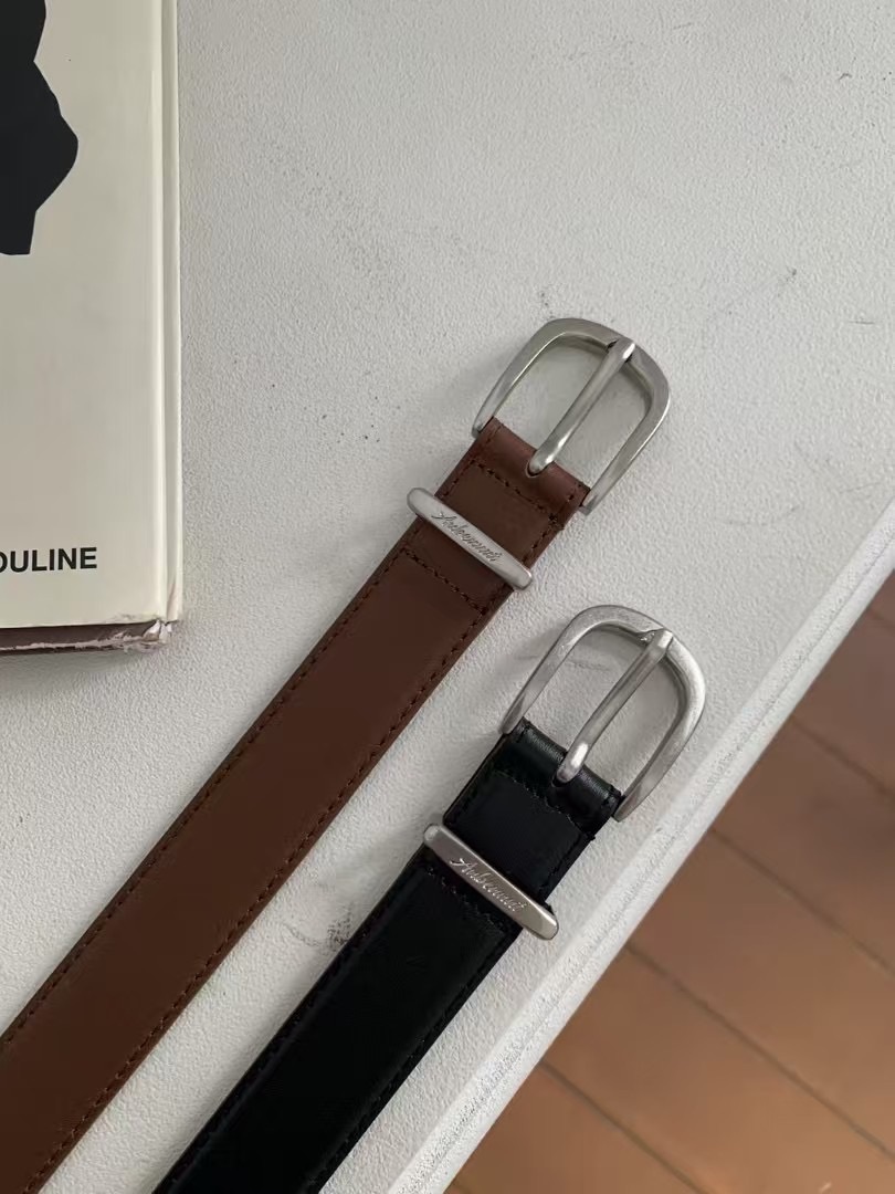 銀頭手工牛皮腰帶