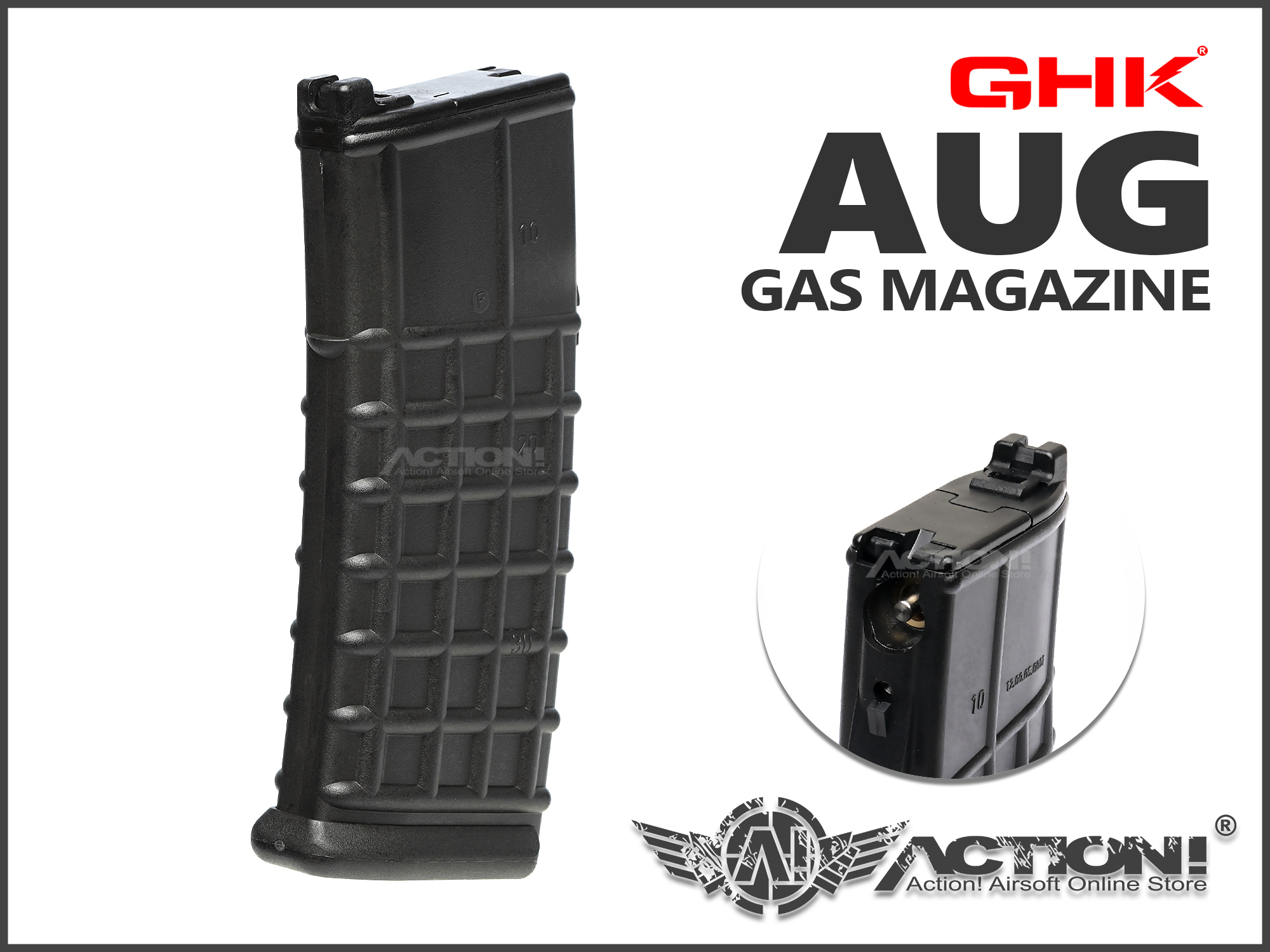 GHK - AUG 32rds GAS Magazine for GHK AUG AIRSOFT GBB Se