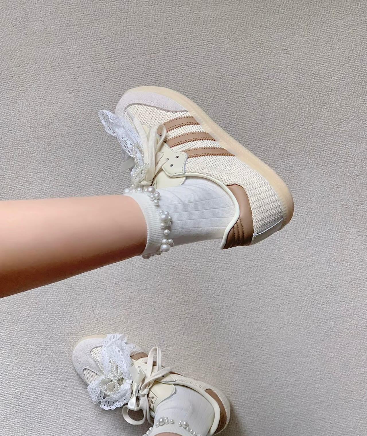 ADIDAS SAMBA OG 榛果奶昔 焦糖底 華夫格紋