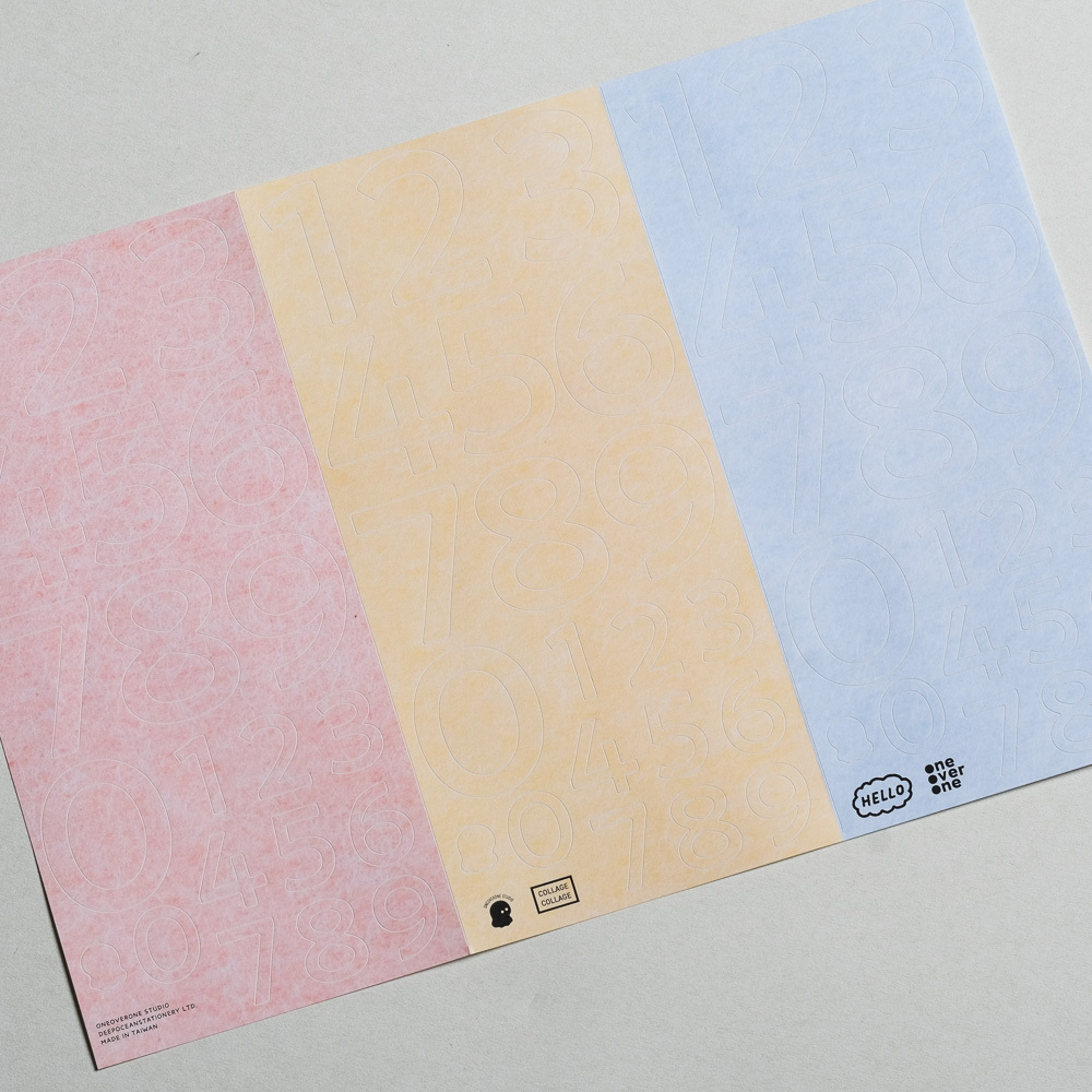 大數字 模造貼紙/彩色版 /一分之一工作室/TAIWAN