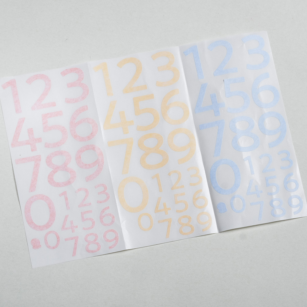 大數字 模造貼紙/彩色版 /一分之一工作室/TAIWAN
