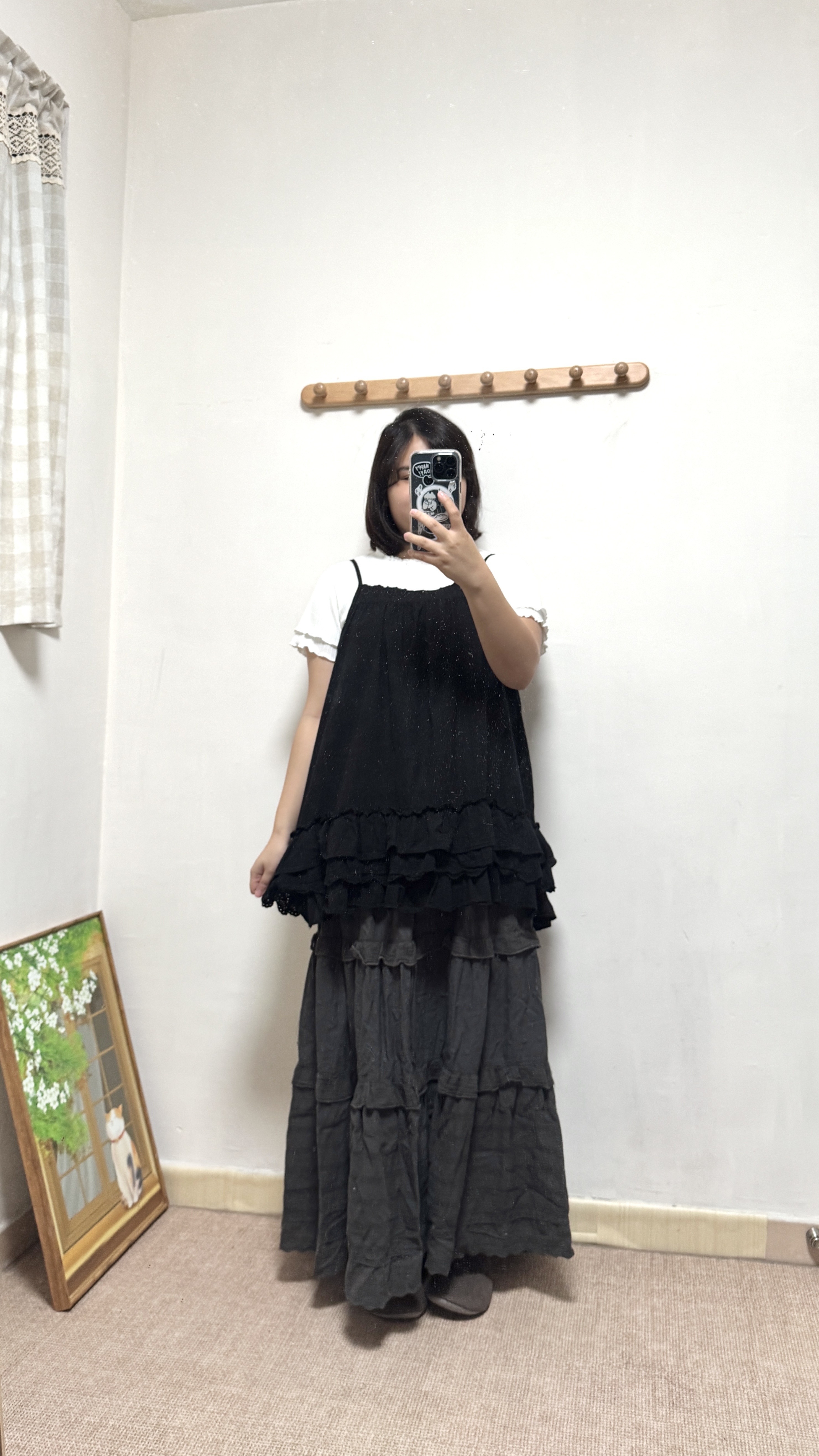 Ruffle 暗花紋棉布半身裙