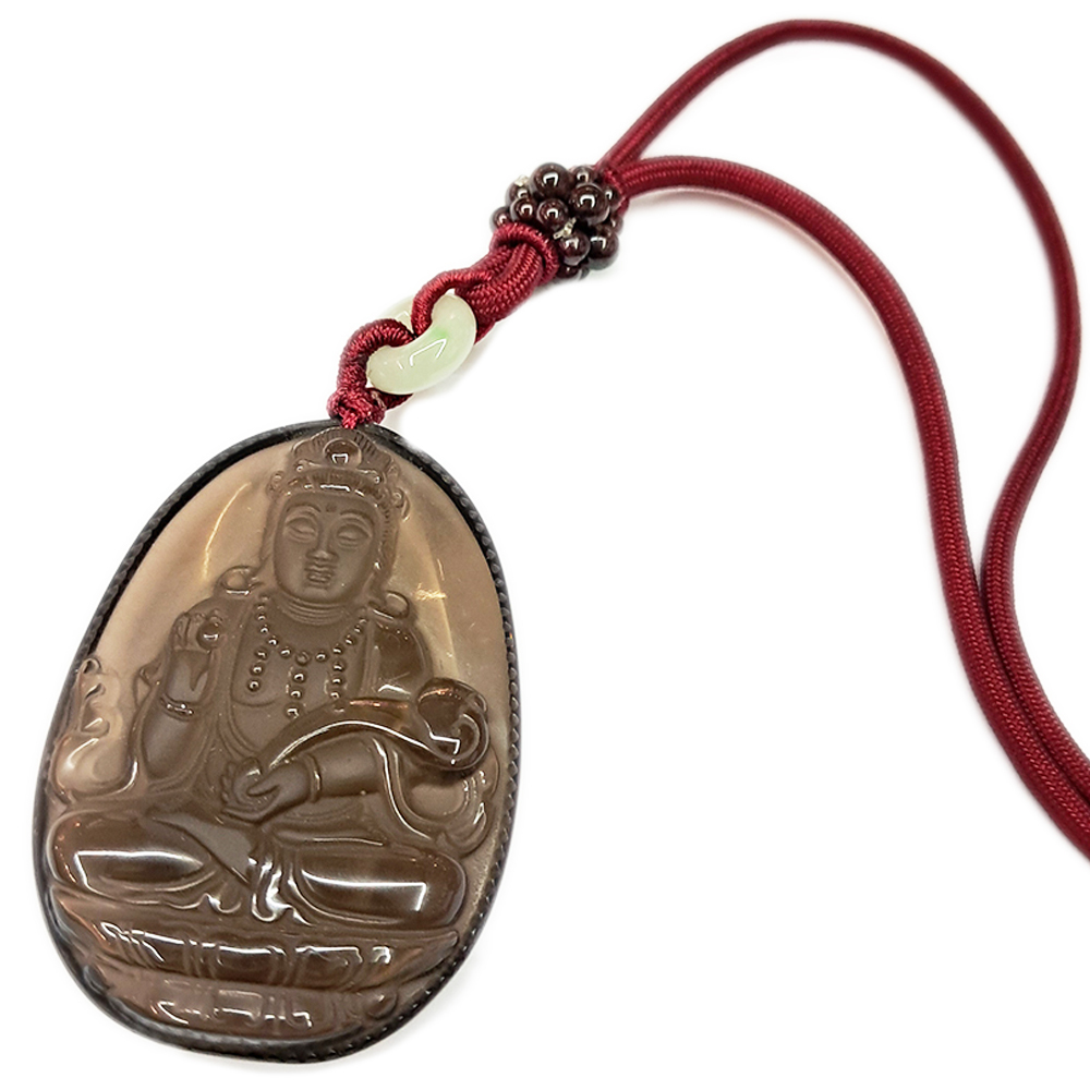 自在觀音{茶晶}中國結項鍊【十方】139802