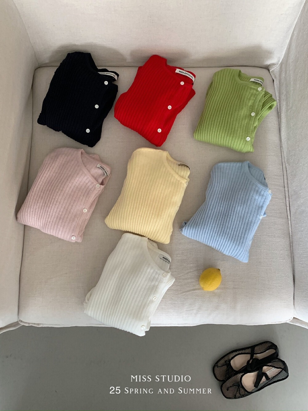 圓領坑條針織衫5 colors