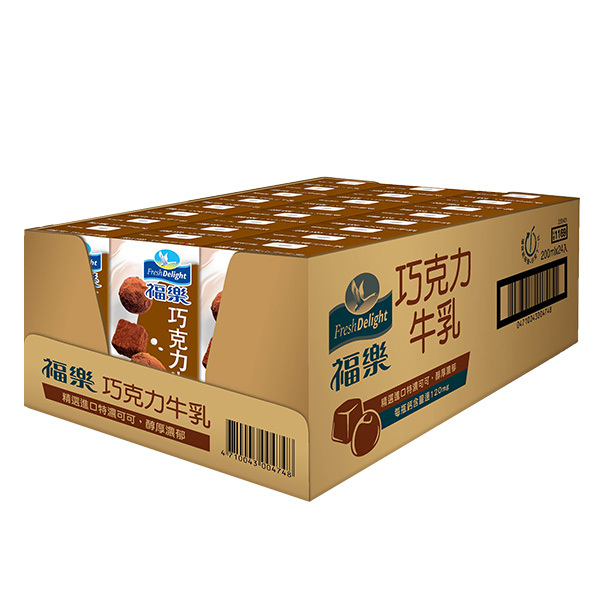 福樂 巧克力保久乳200ml組X24瓶