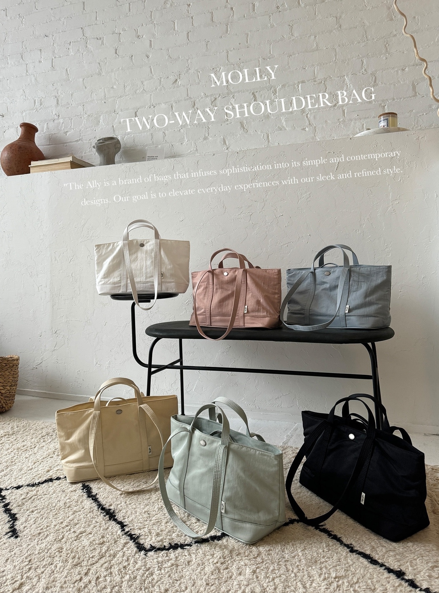 ★THE ALLY★送料込★韓国★人気★正規品★MOLLY BAG+inner bag The Ally Molly Bag