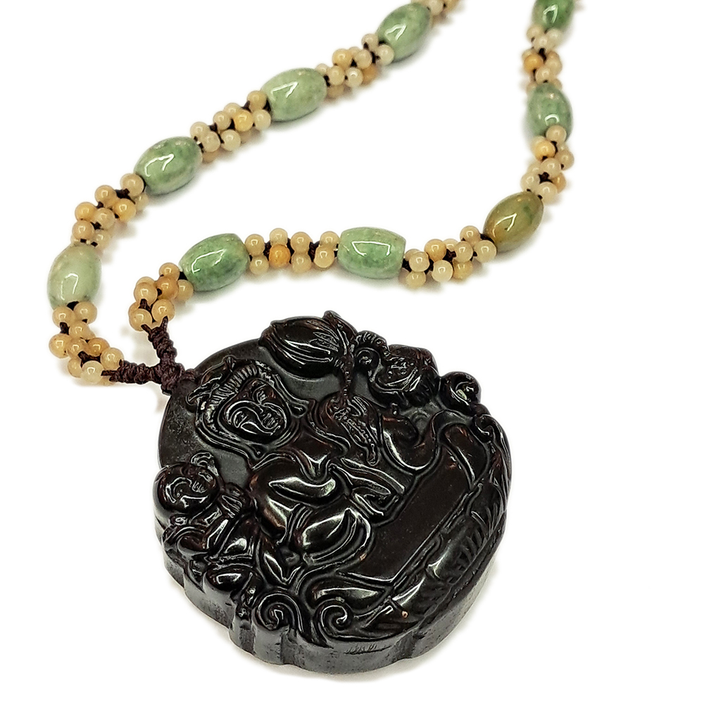 送子觀音{黑曜岩}玉項鍊【十方】127984