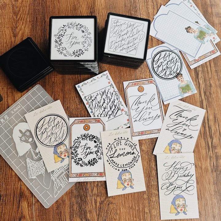 草寫英文 手繪浸透印章 ｜日本Midori