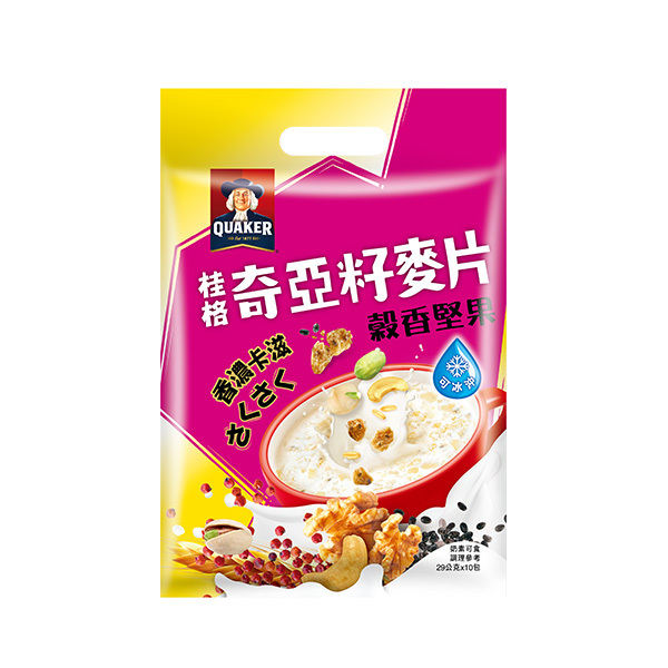 桂格 奇亞籽麥片穀香堅果袋裝29gX10包[滿2件+1元多1件活動商品，請勿直接購買]