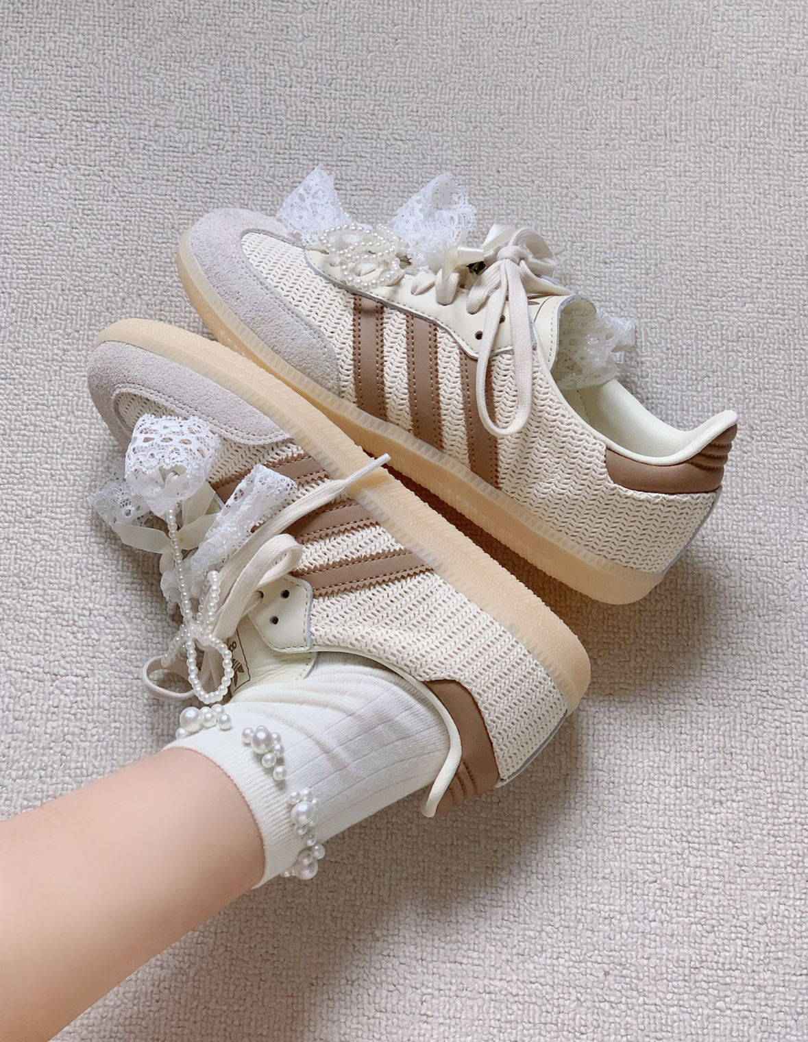 Adidas Originals Samba OG 焦糖奶茶 米色 奶茶色 網紋 德訓鞋 JI3185/預購